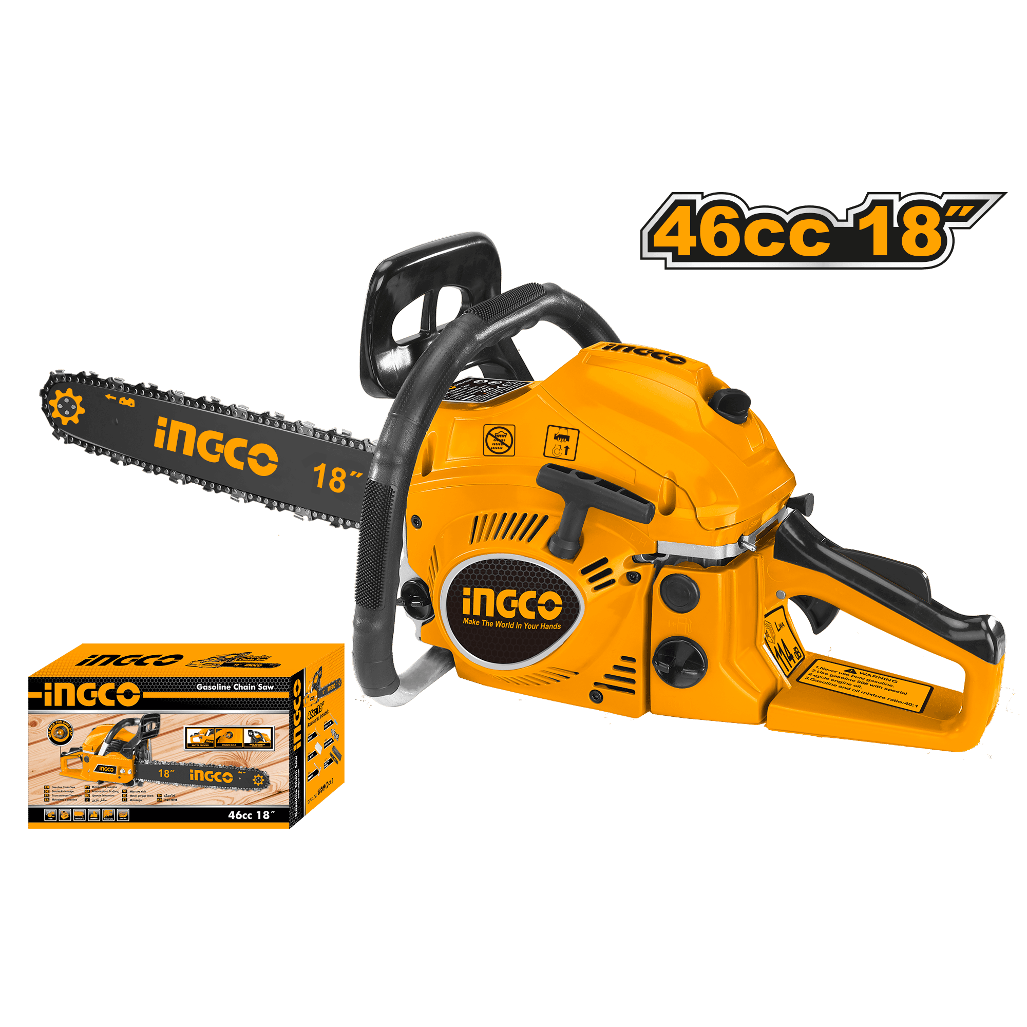 Motofierastrau INGCO 46cc 45cm (18") 