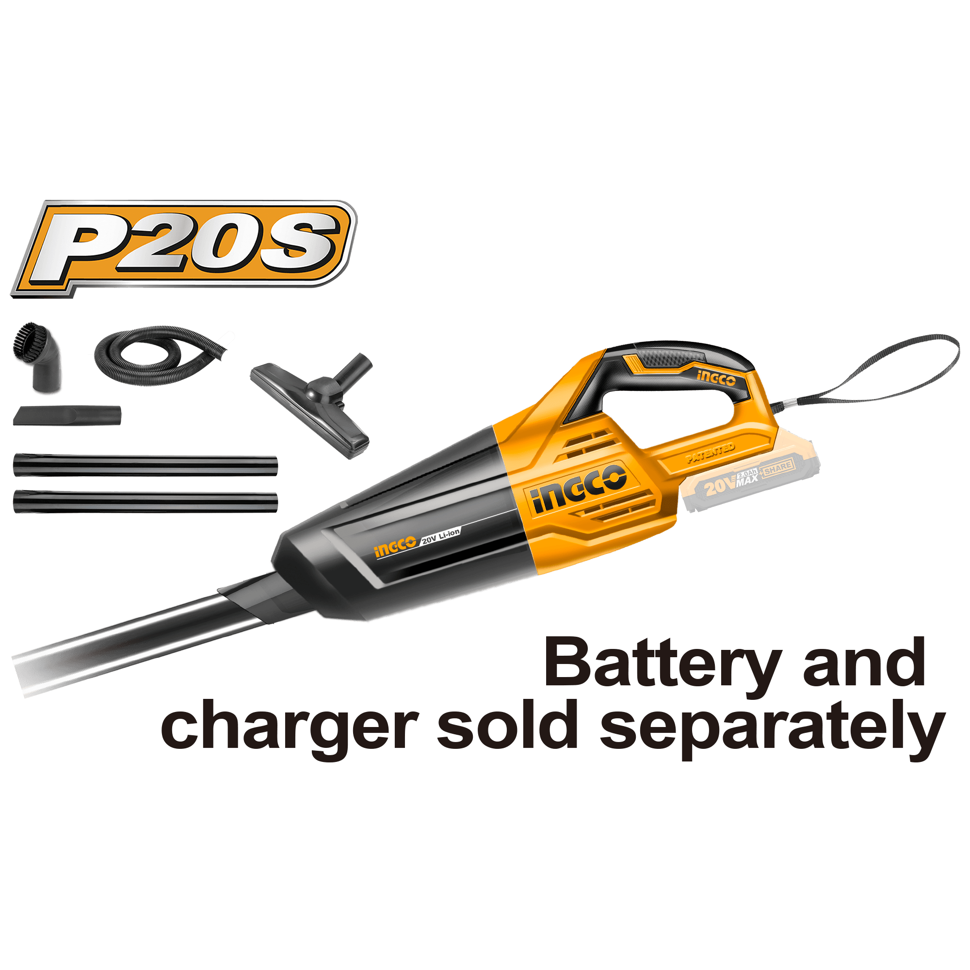 Aspirator auto 20V+accesorii Fara baterie si incarcator