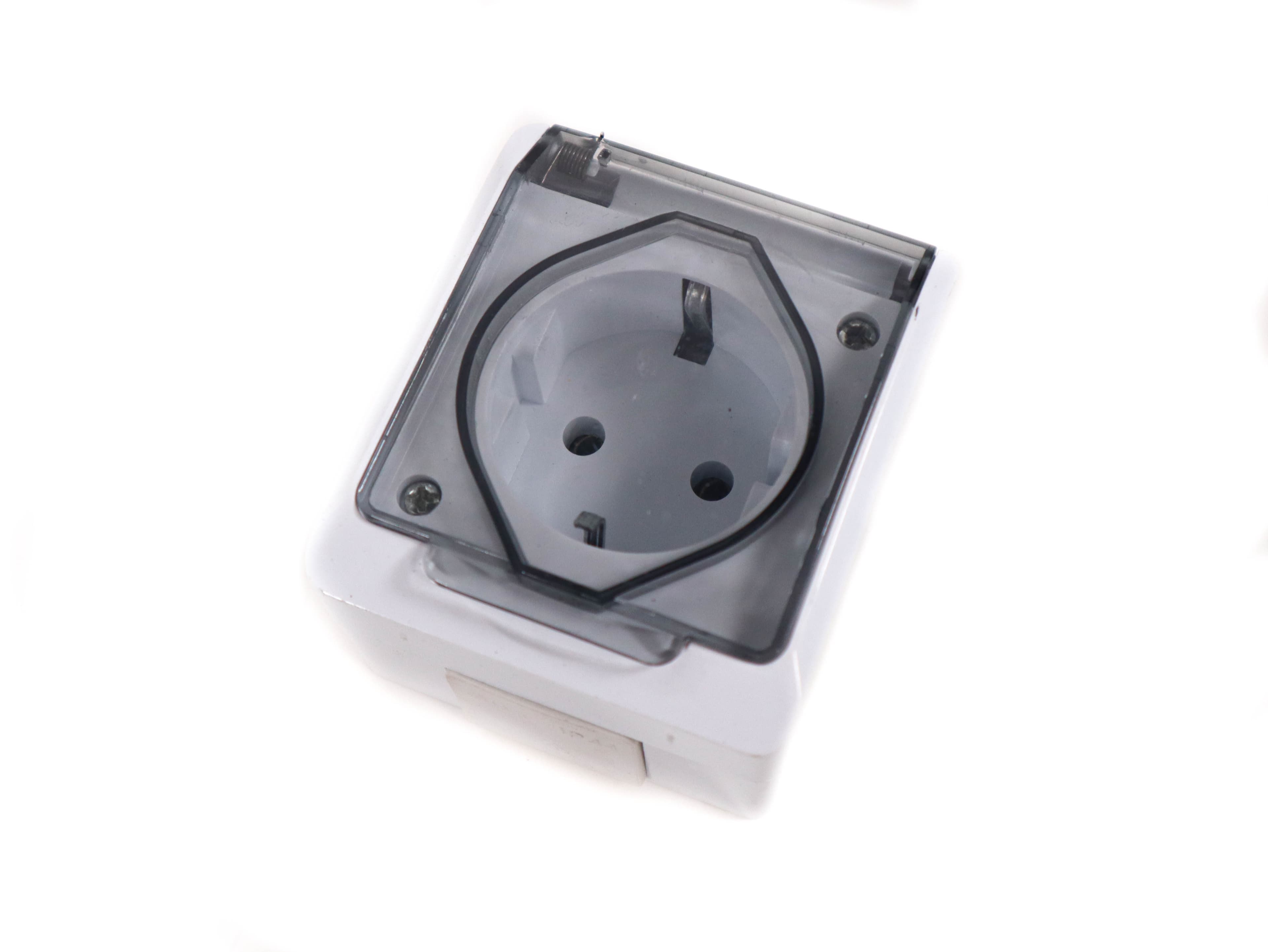 Priza Simpla Aplicata cu Capac de Plastic