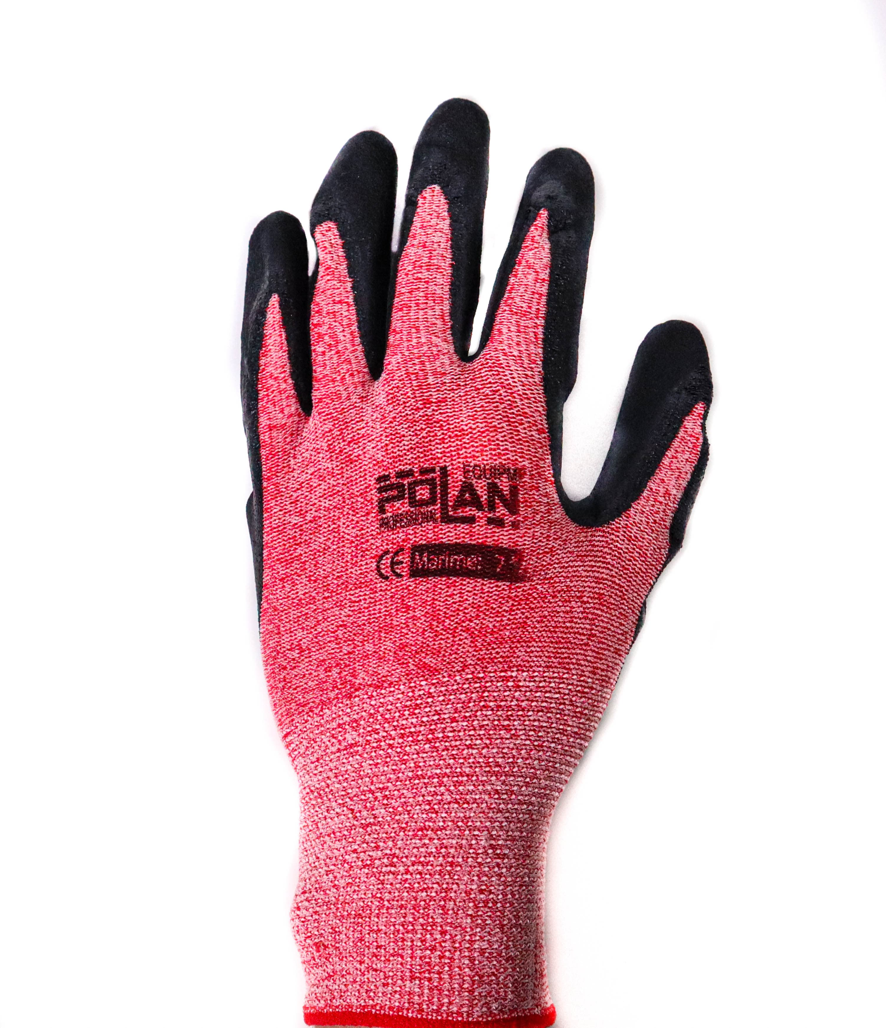 Manusi Cauciucate Poland Negru/Rosu Nr.8 S/M