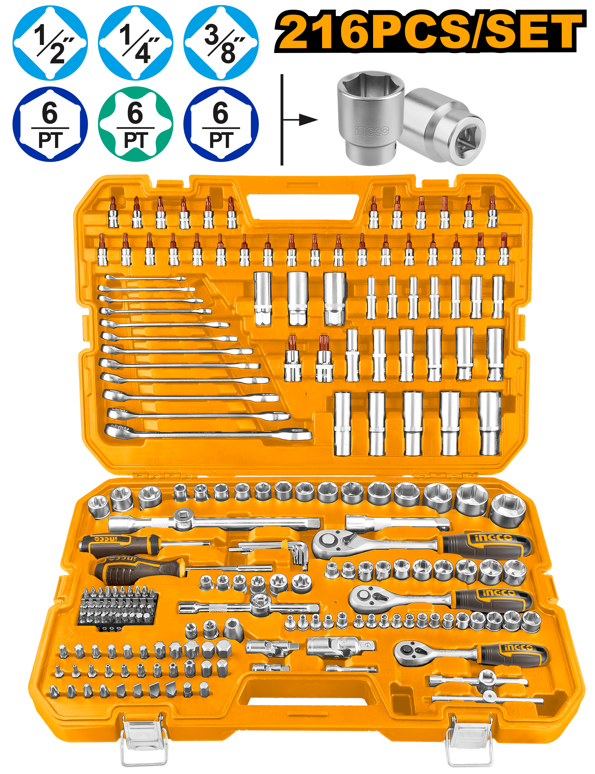 Trusa Chei Tubulare 216 Piese