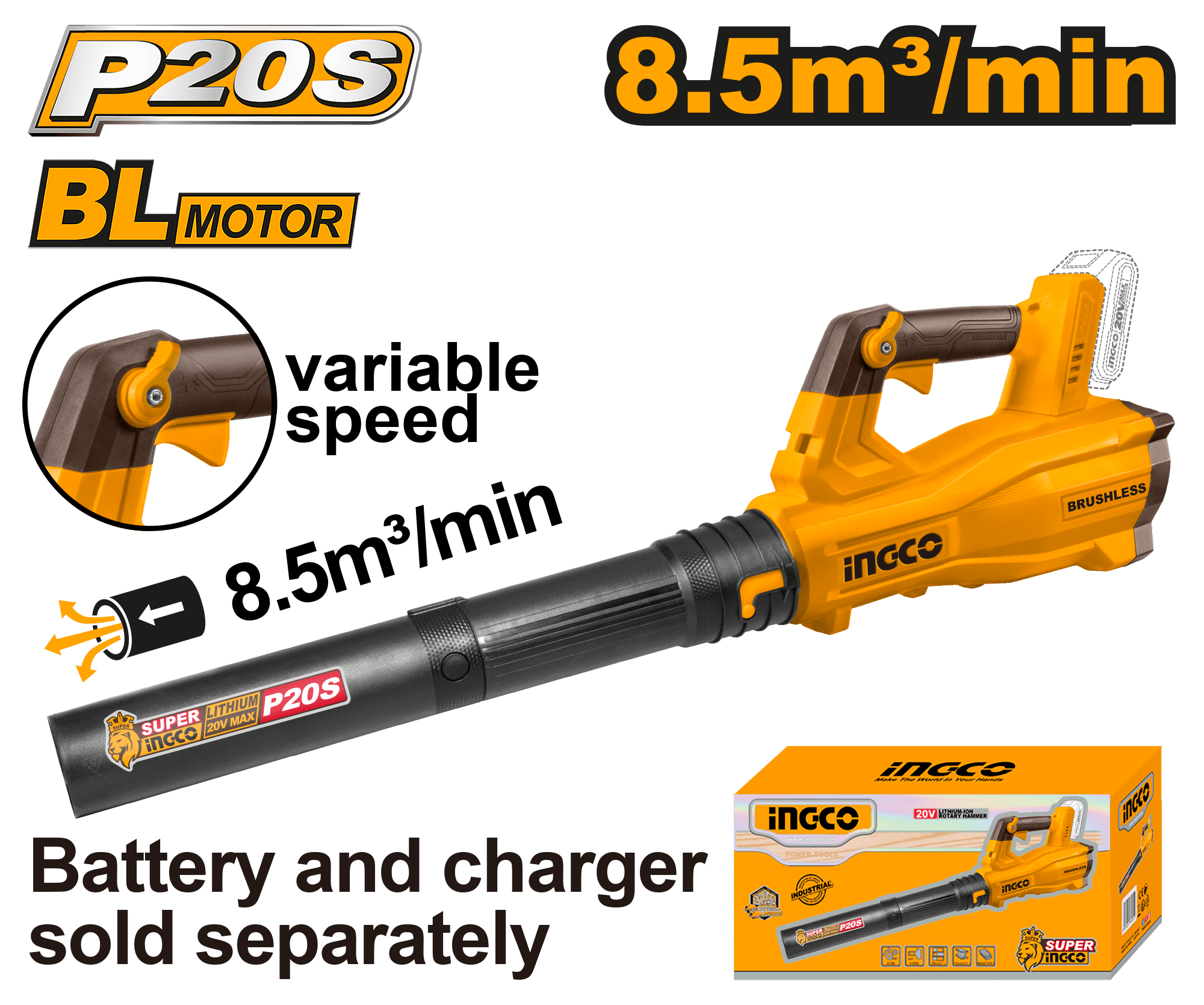 Suflanta de Frunze 20V Fara Baterie si Incarcator