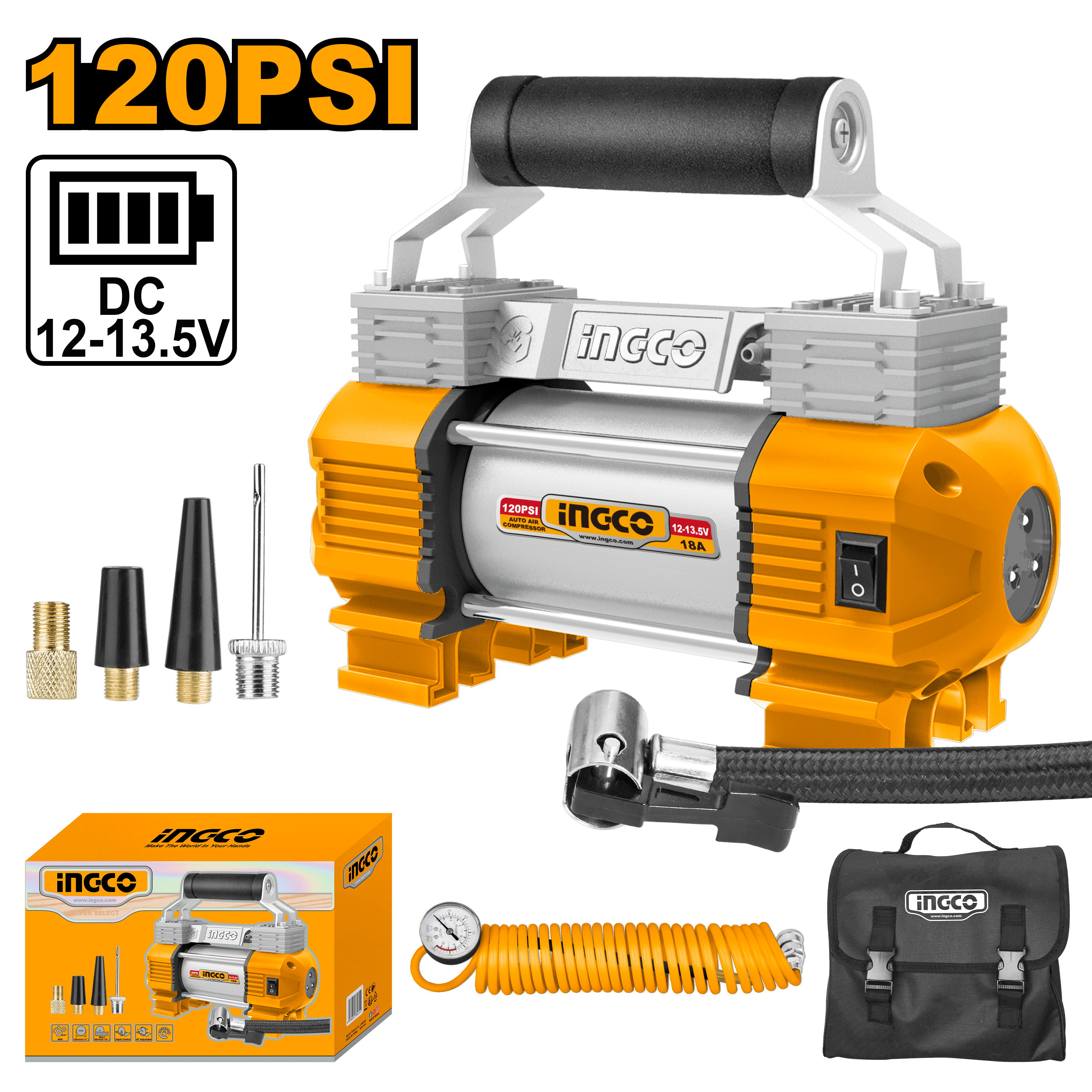 Compresor Auto cu 2 Cilindrii + Accesorii