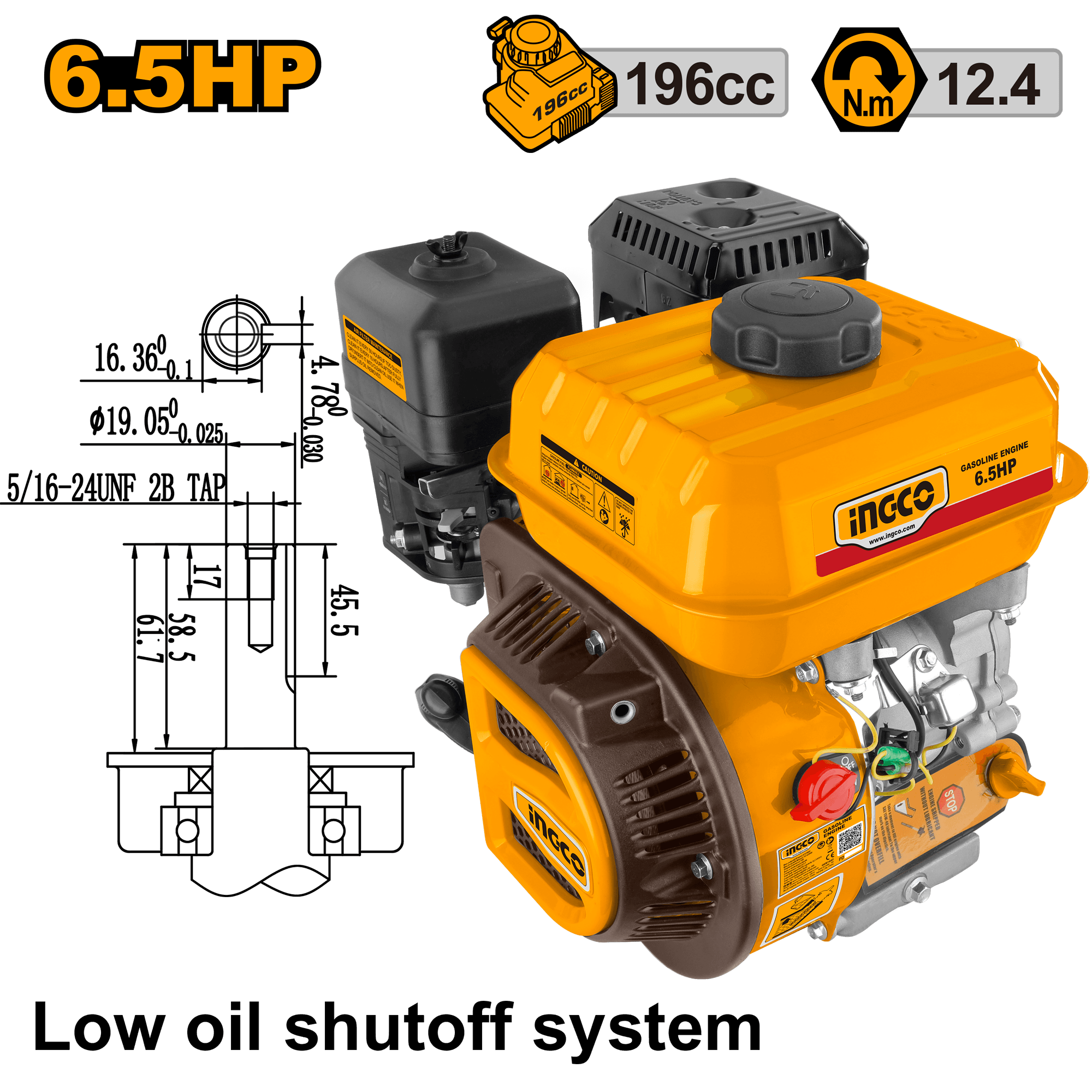 Motor in 4 Timpi 6.5HP pe Benzina image