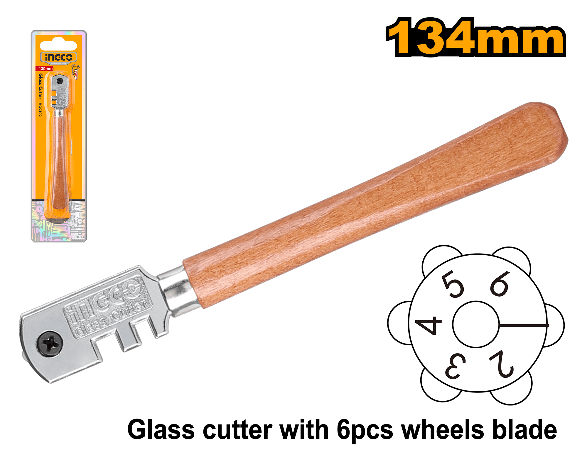 Diamant pentru Taiat Sticla cu Suport de Lemn+6 Lame