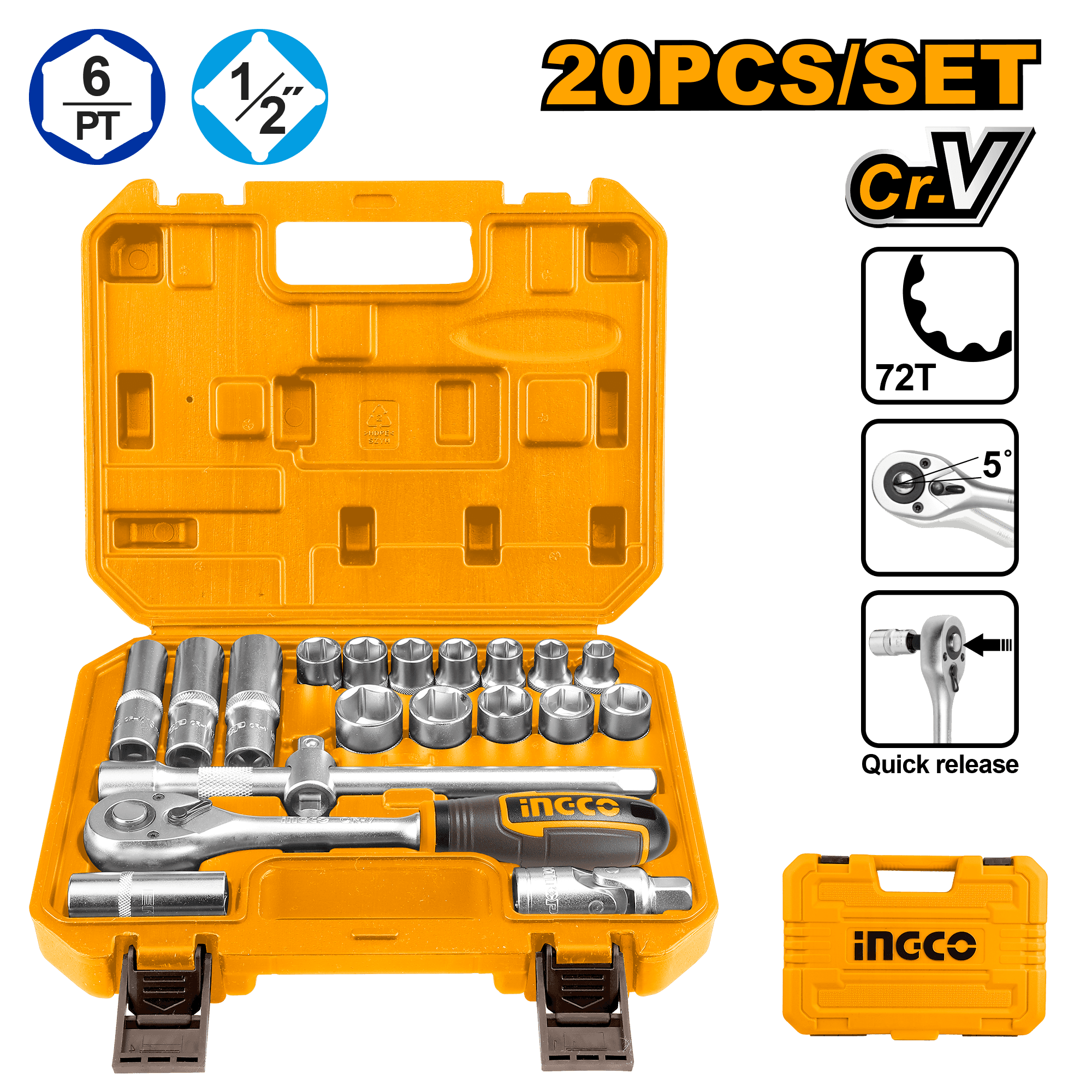 Trusa Chei Tubulare 1/2 20buc