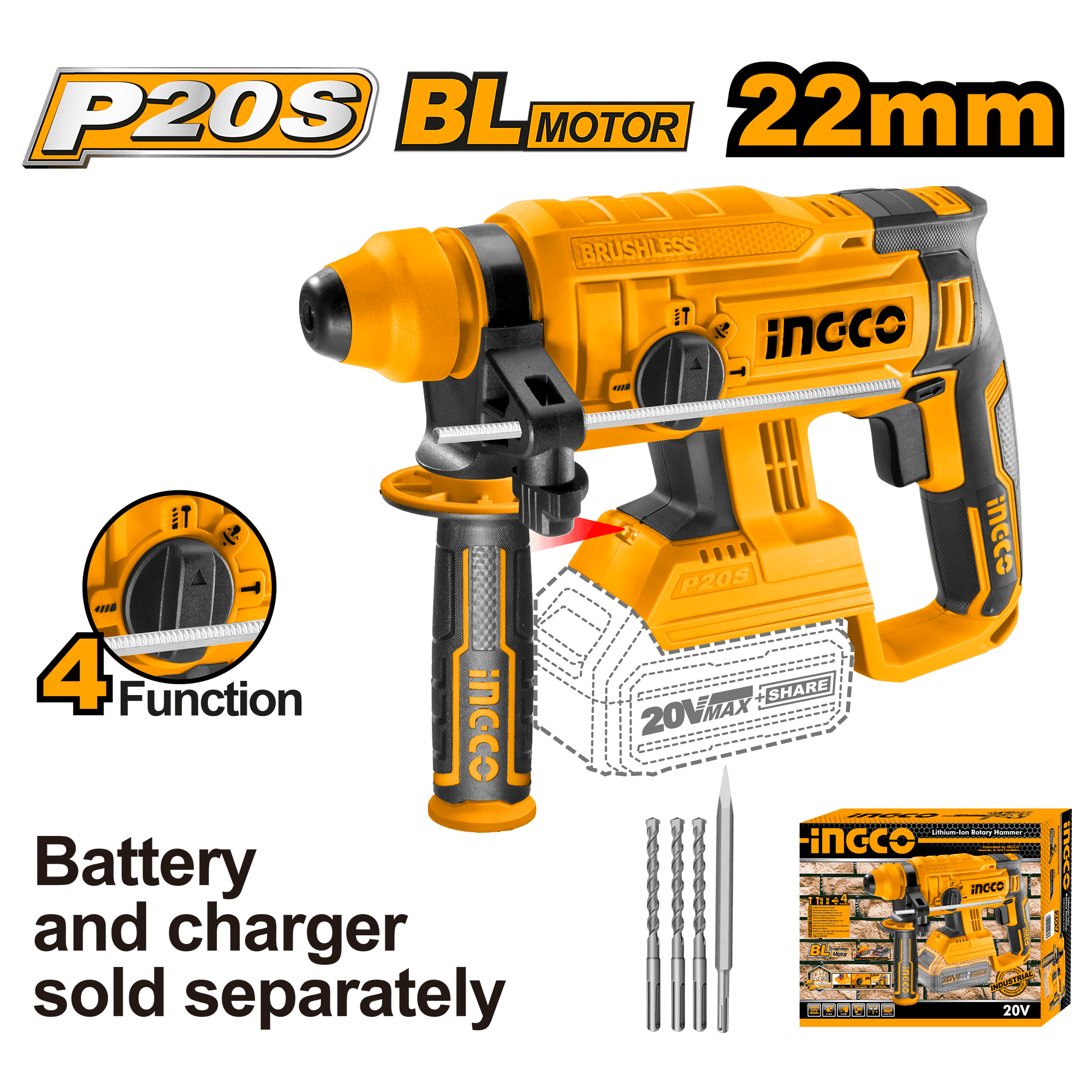 Picamer Industrial 20V BL Motor fara Baterie si Incarcator