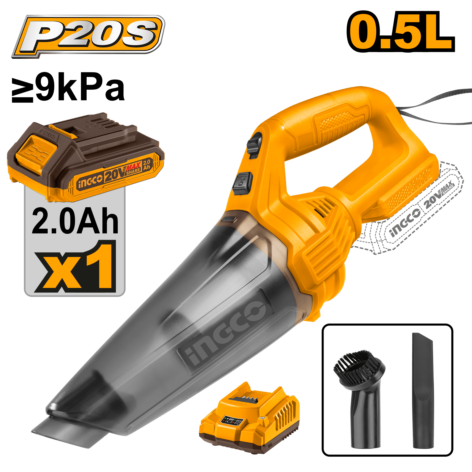 Aspirator de Mana 20V 0.5L Cu 1 Acumulator image