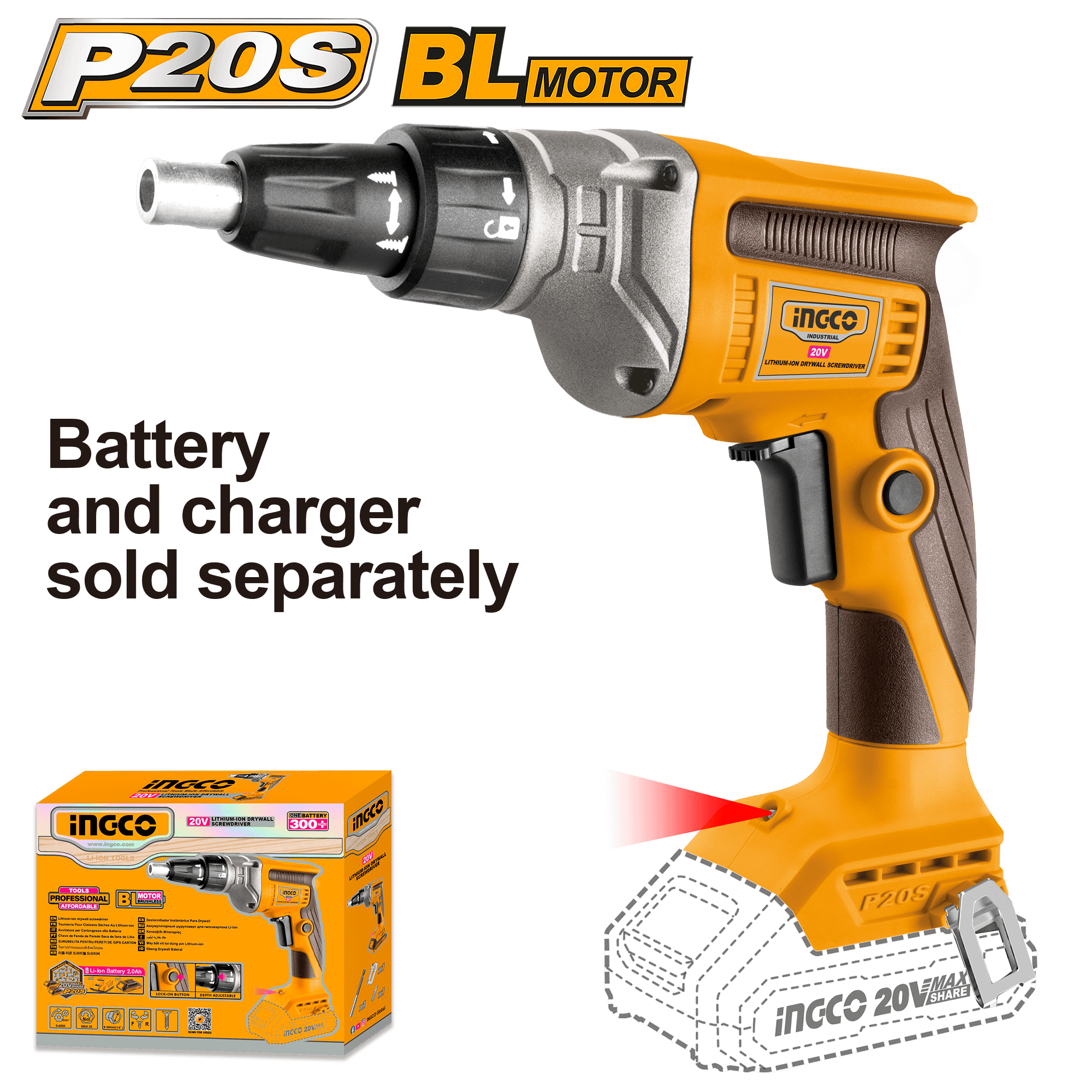 Bormasina 20V 1/4 pentru Rigips