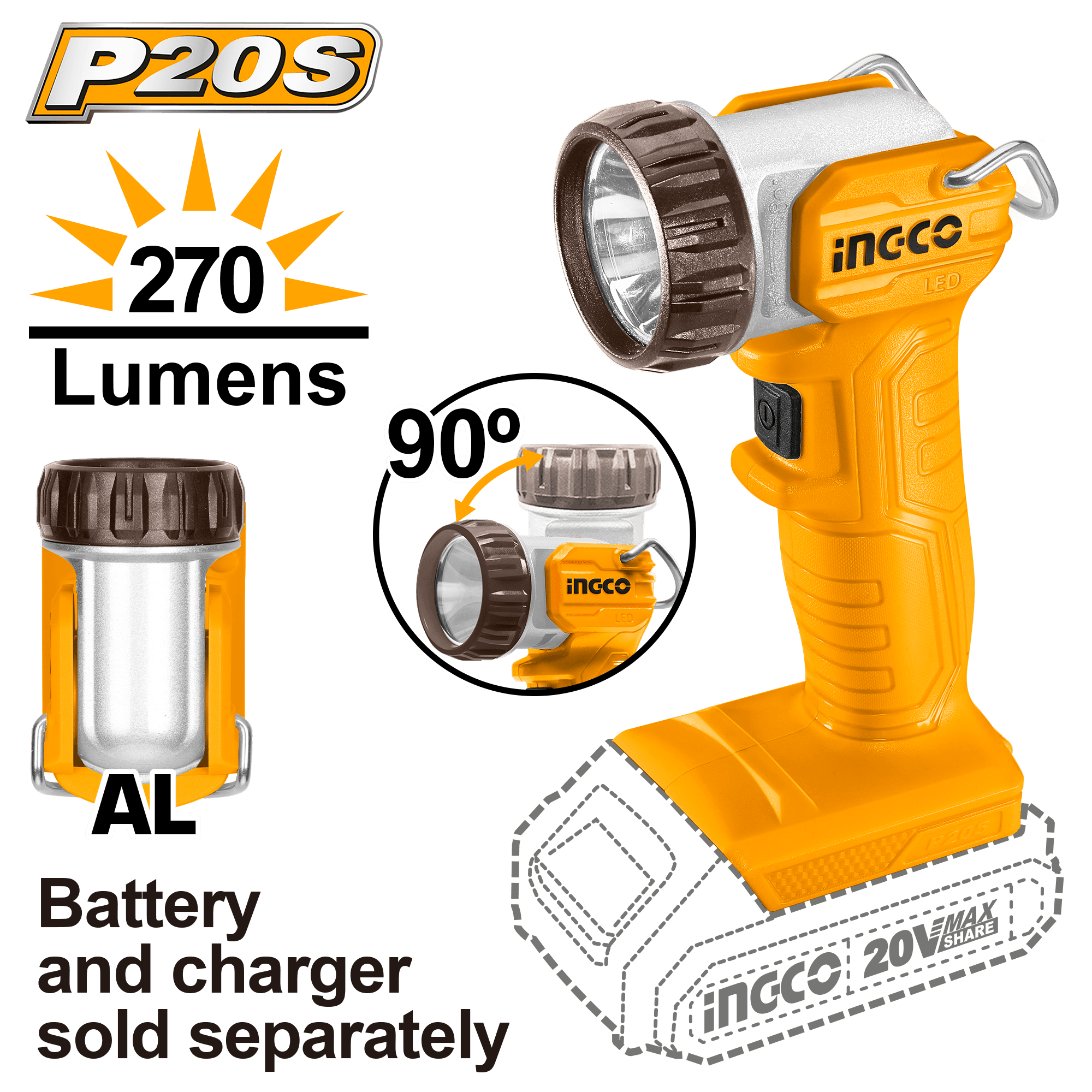 Lanterna 20V 270 Lumeni