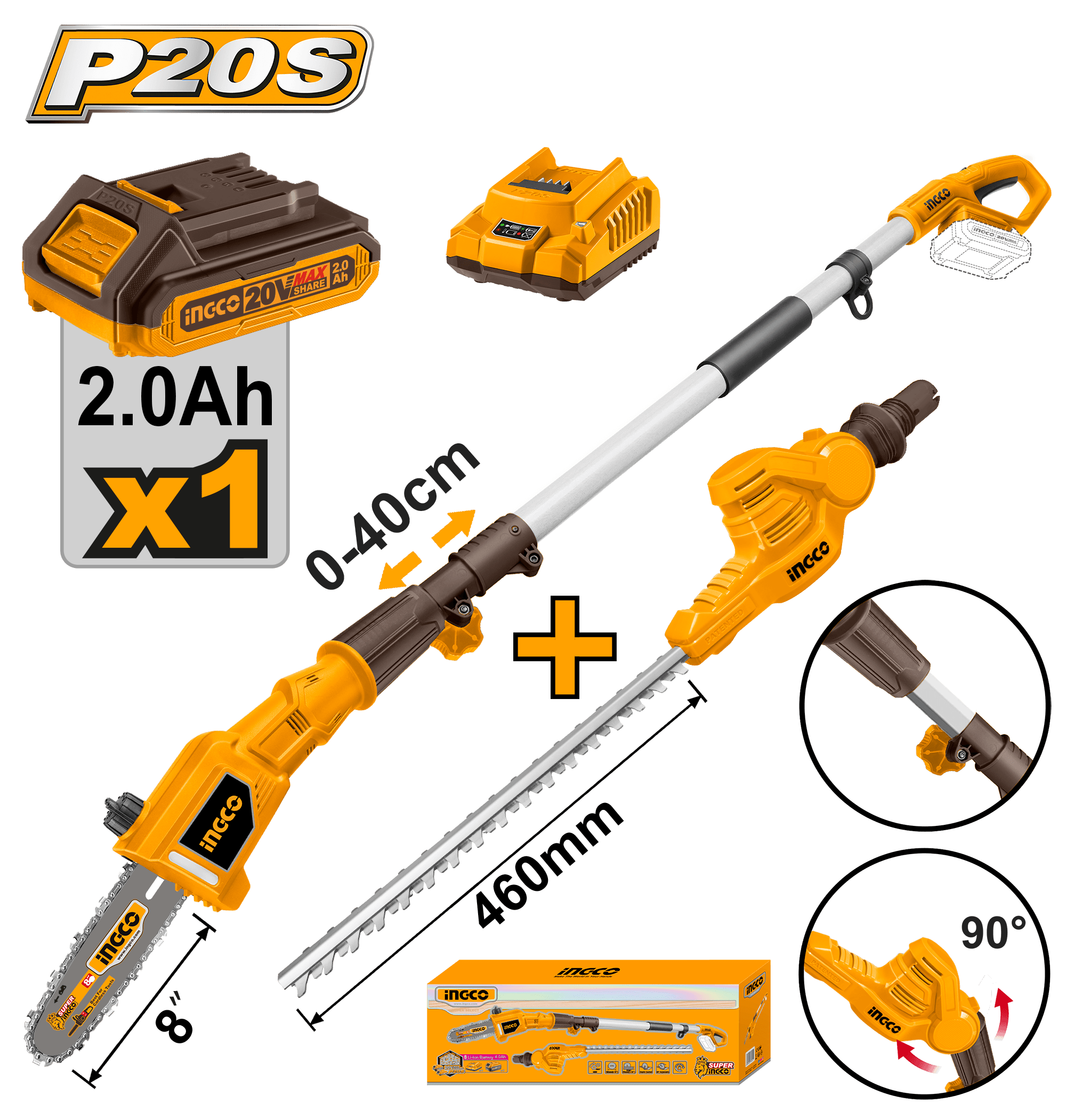 Fierastrau de Pomi 20V 2.4m cu 2 Functii