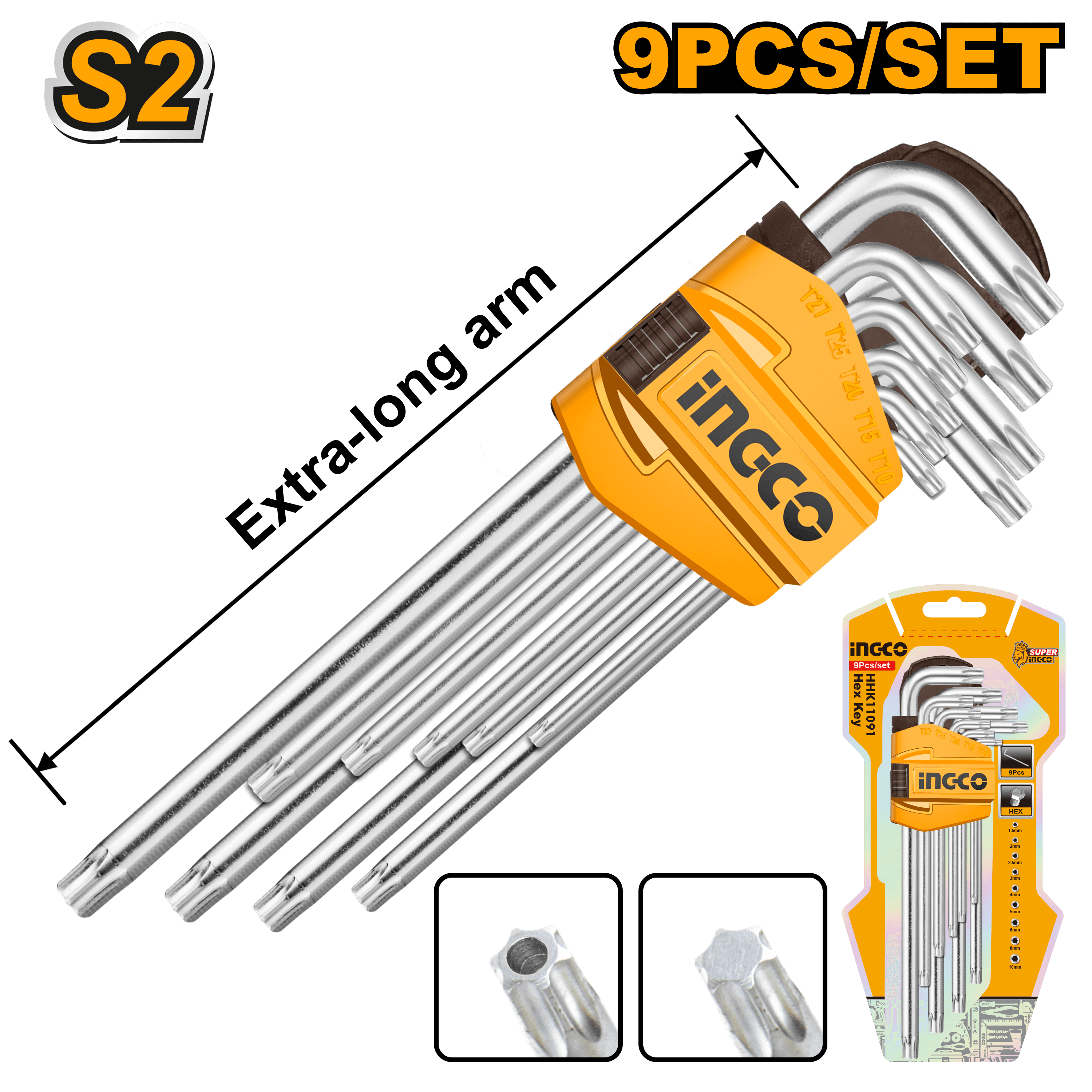Trusa Torx Lung 9pcs T10- T50