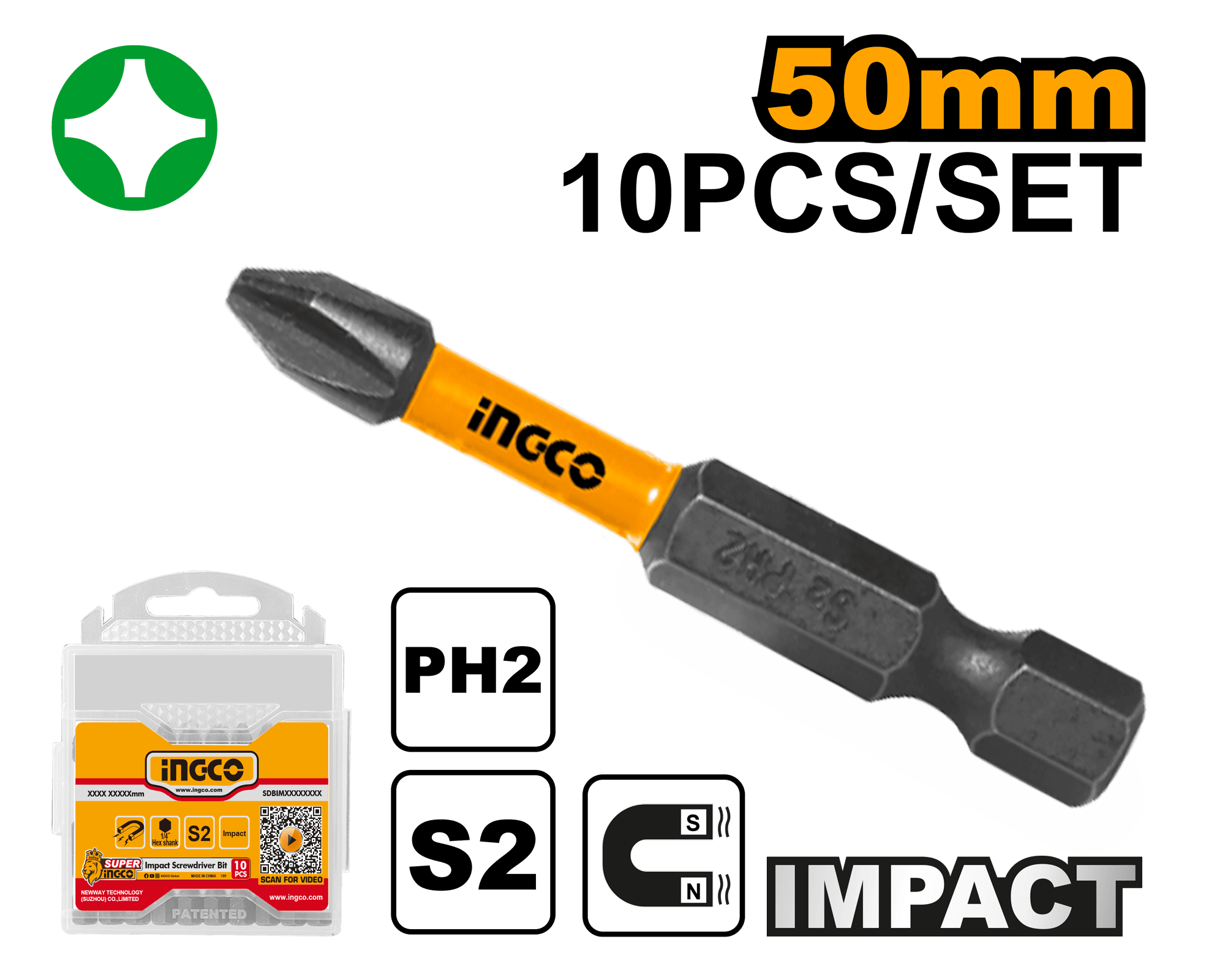 Set de Biti PH2 Lungi pentru Impact 10buc