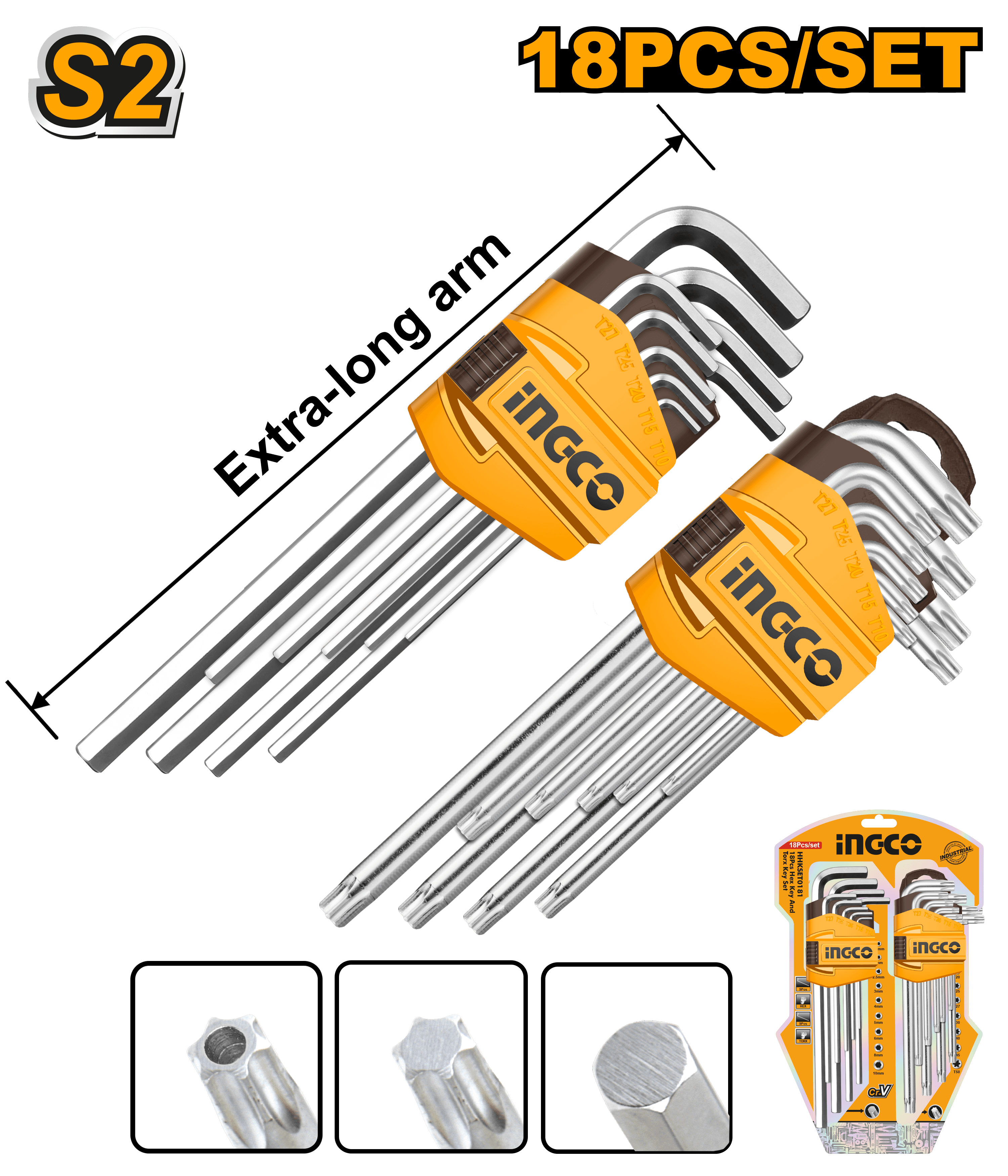 Set 18buc Chei Torx si Hex 18buc
