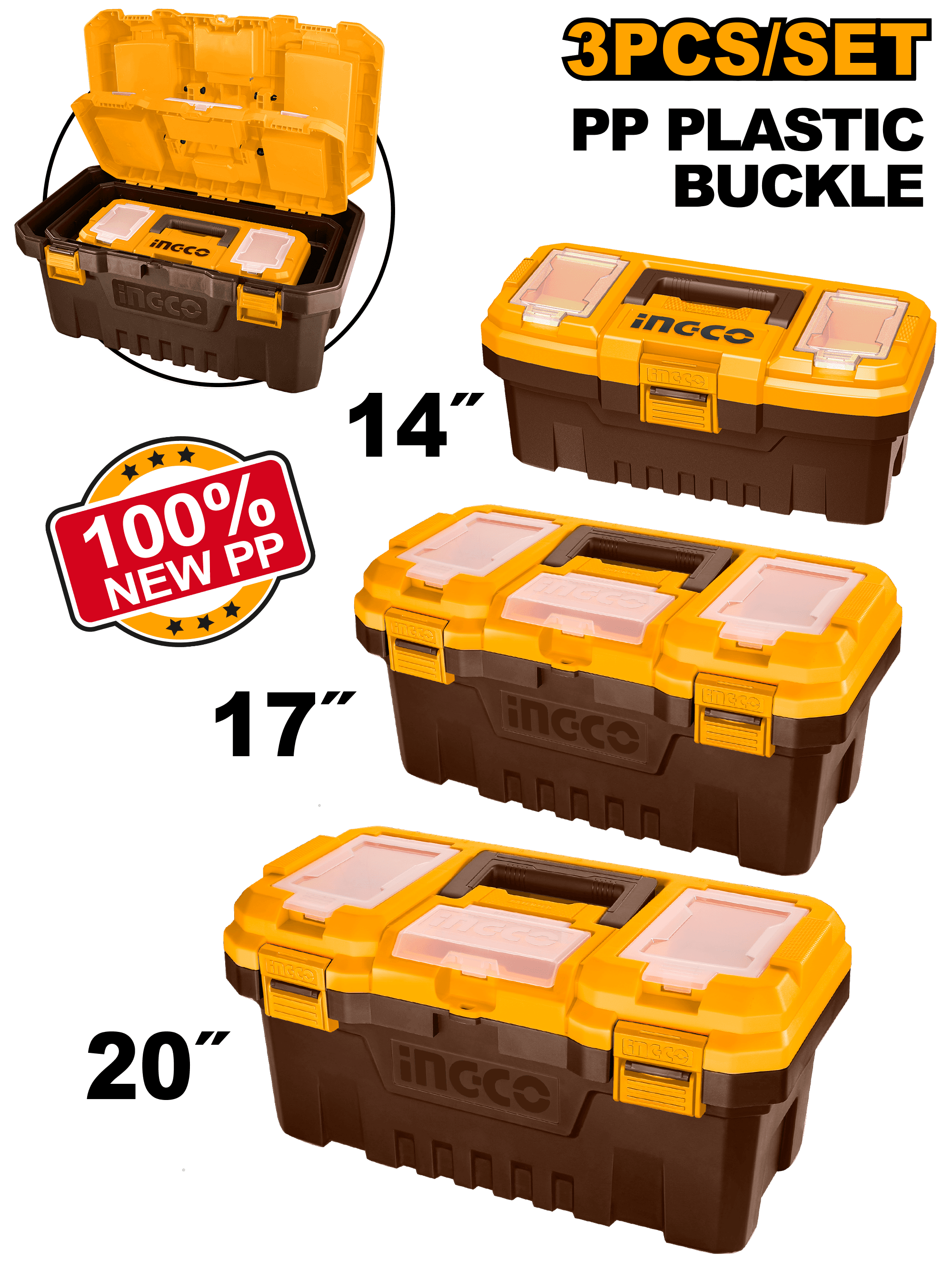 Cutie pentru Depozitare Scule Set de 3Buc