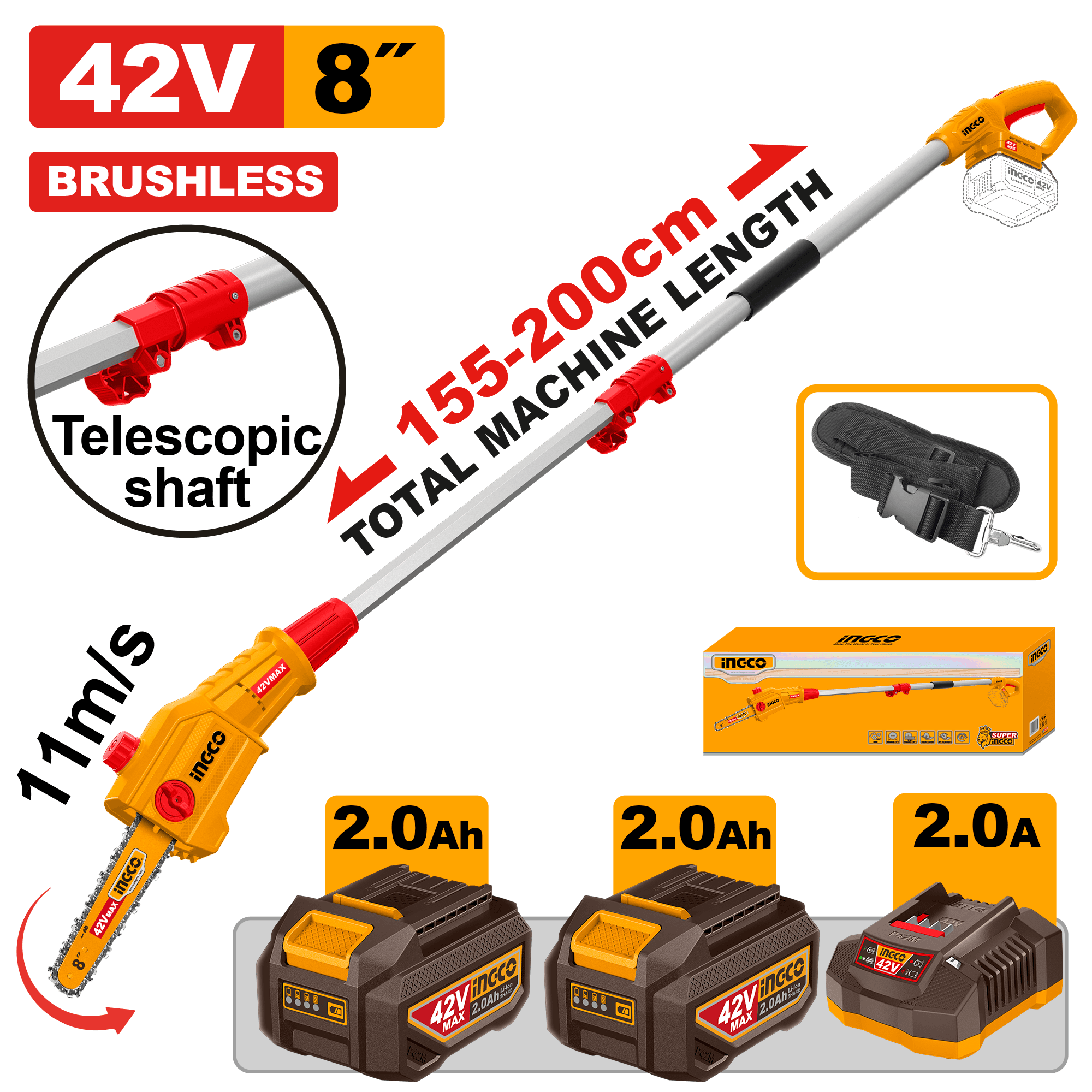 Fierastrau de Pomi 42V cu 2 Acumulatori 2Ah