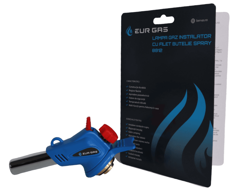 Lampa de Gaz / Torta / Arzator cu Aprindere pt. instalator cu filet pt. butelie spray