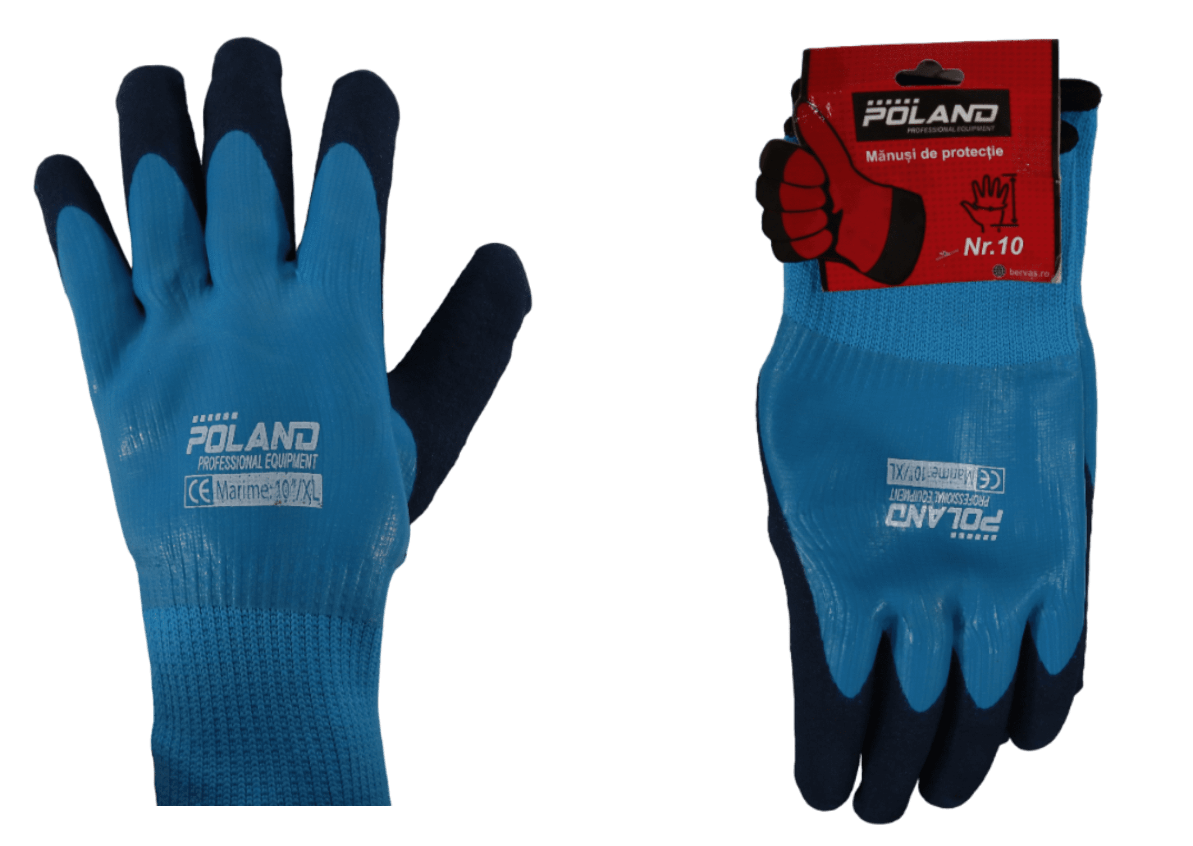 Manusi Cauciucate Captusite Negre Iarna -21 Grade Nr.10 XL Poland 