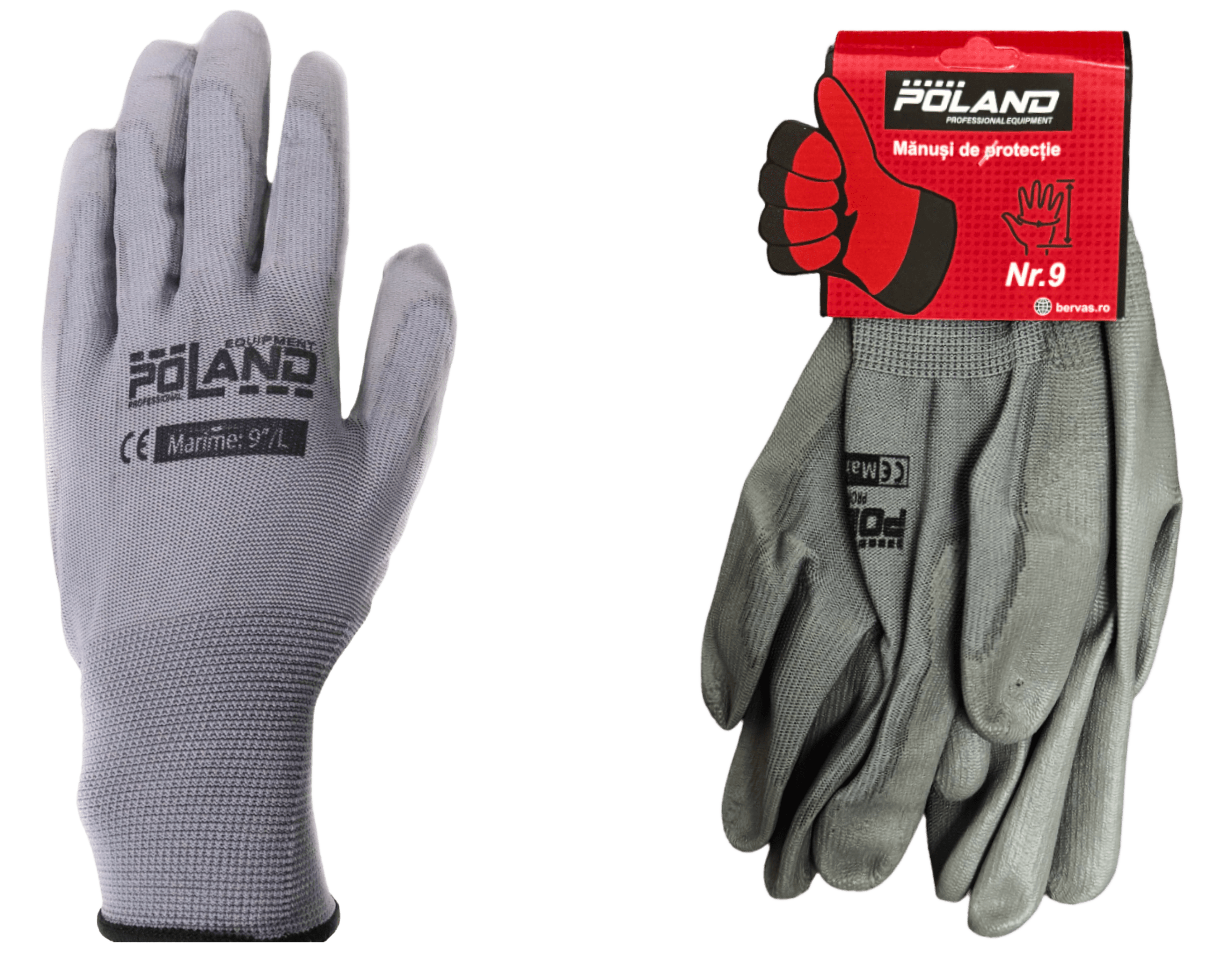 Manusi Cauciucate Poland PU Nr.9 XL Gri