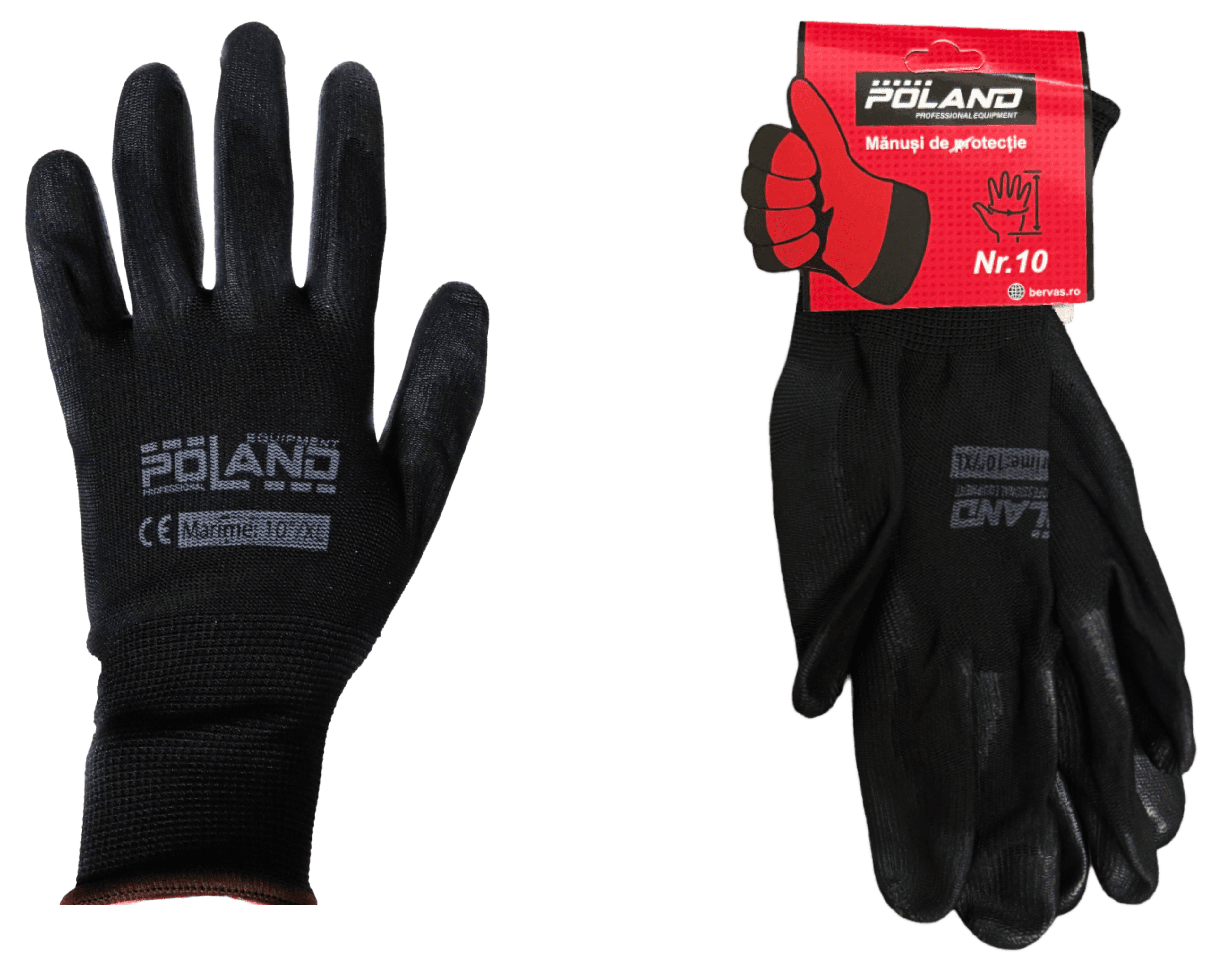 Manusi Cauciucate Poland PU Nr.10 XL Negru