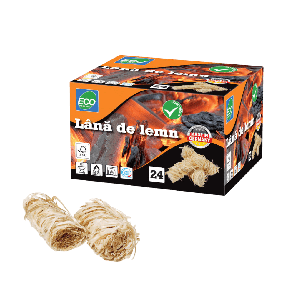 Lana de lemn pentru aprins focul