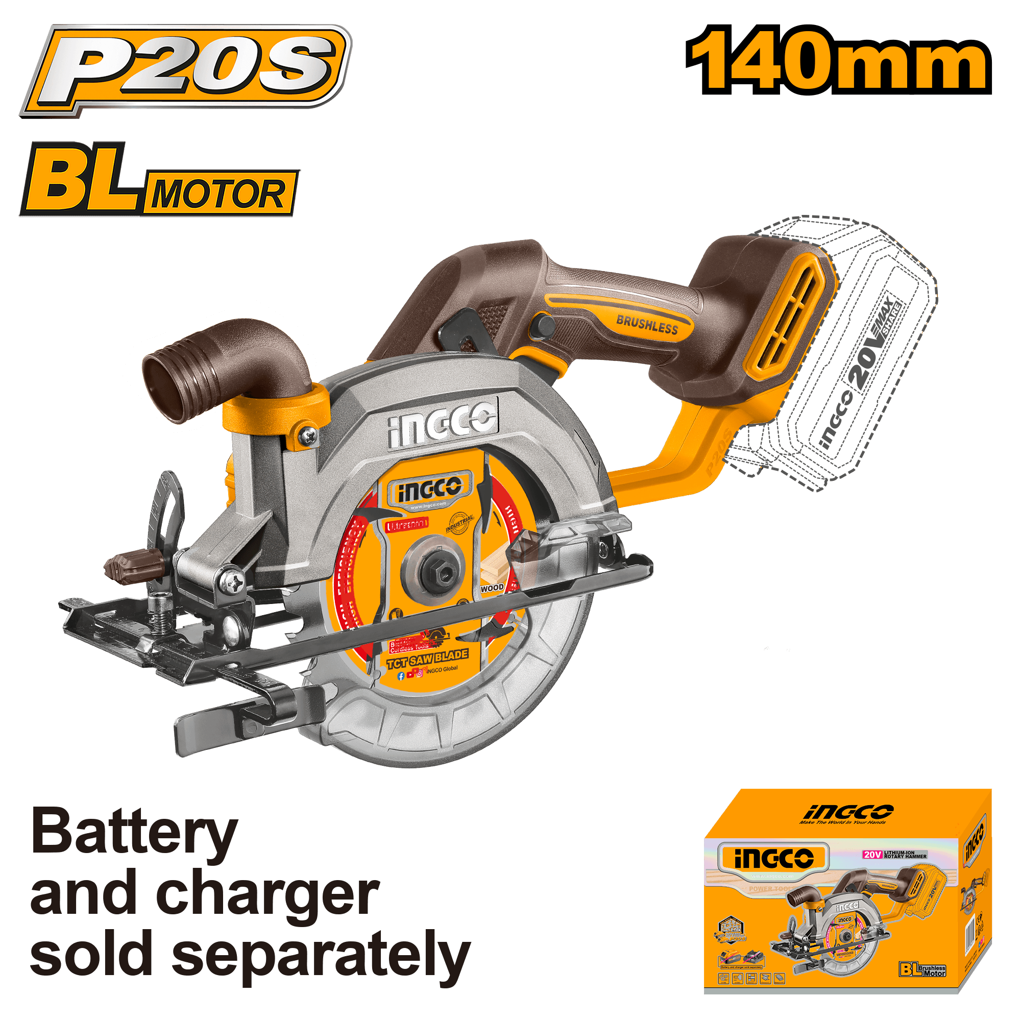 Fierastrau Circular de Mana 20V 140mm