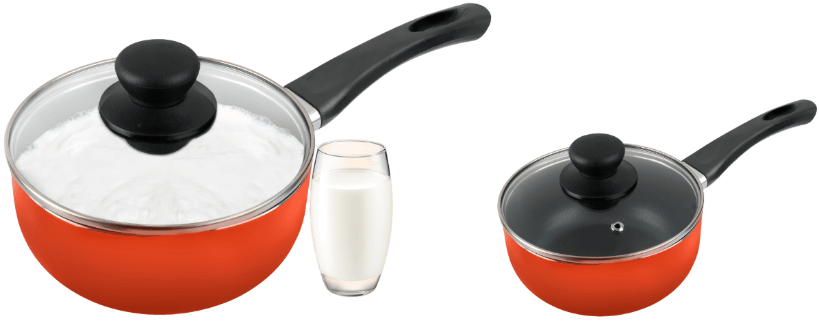 Oala cu Suprafata Anti-Aderenta Capac Sticla 16 x 7cm