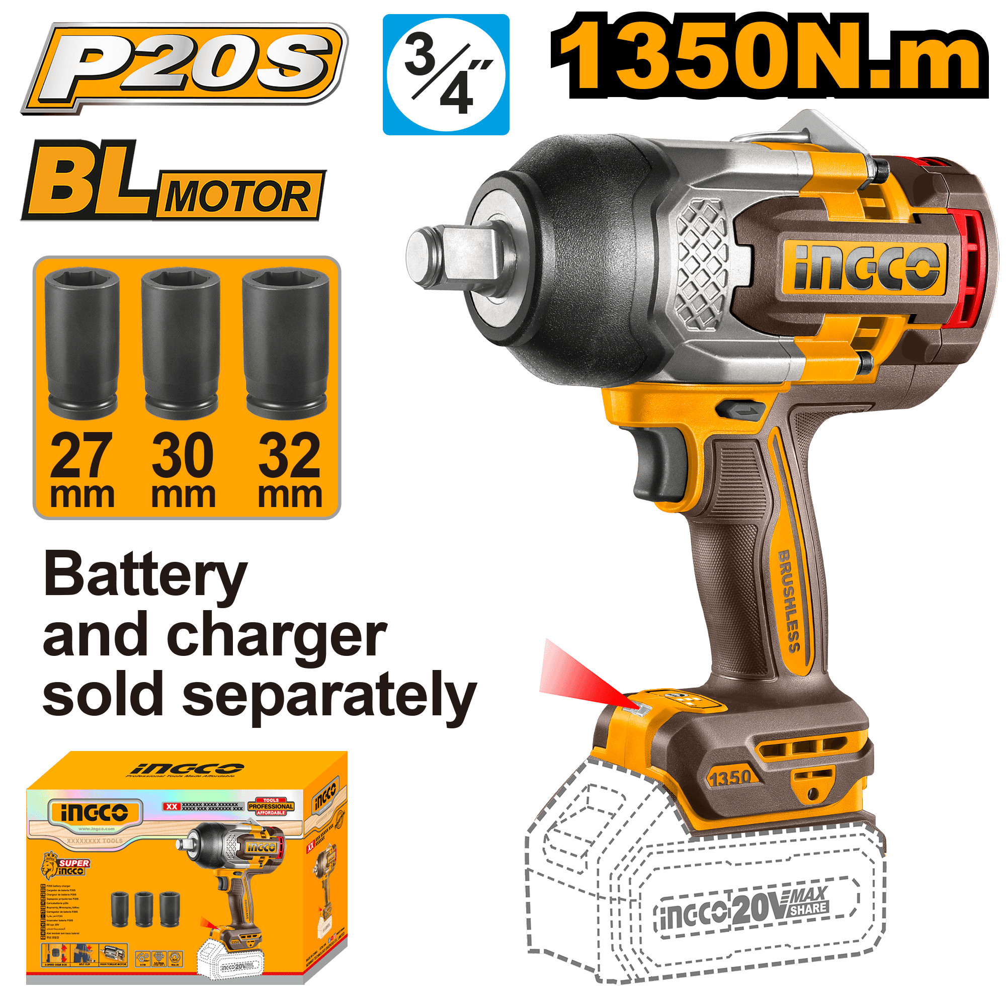 Filetanta cu Impact 20V 3/4 1350nm