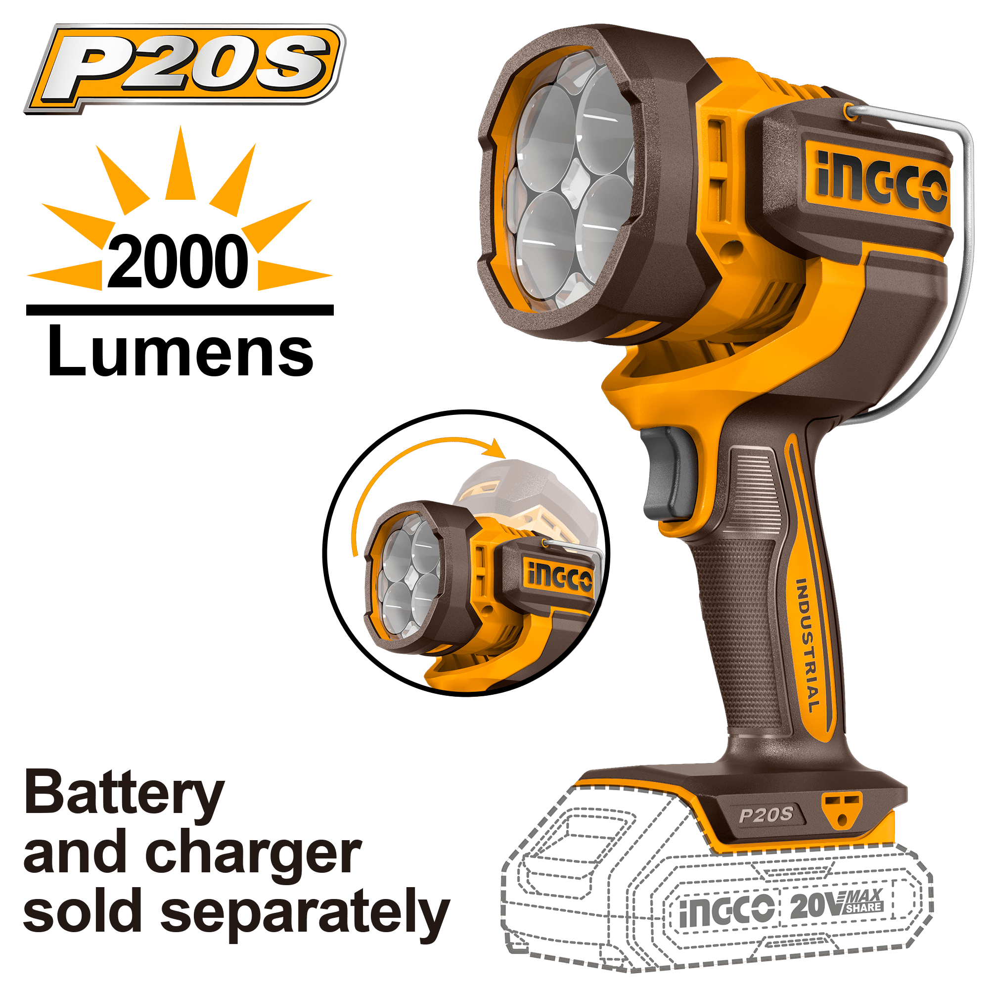 Lanterna 20V 2000 Lumeni