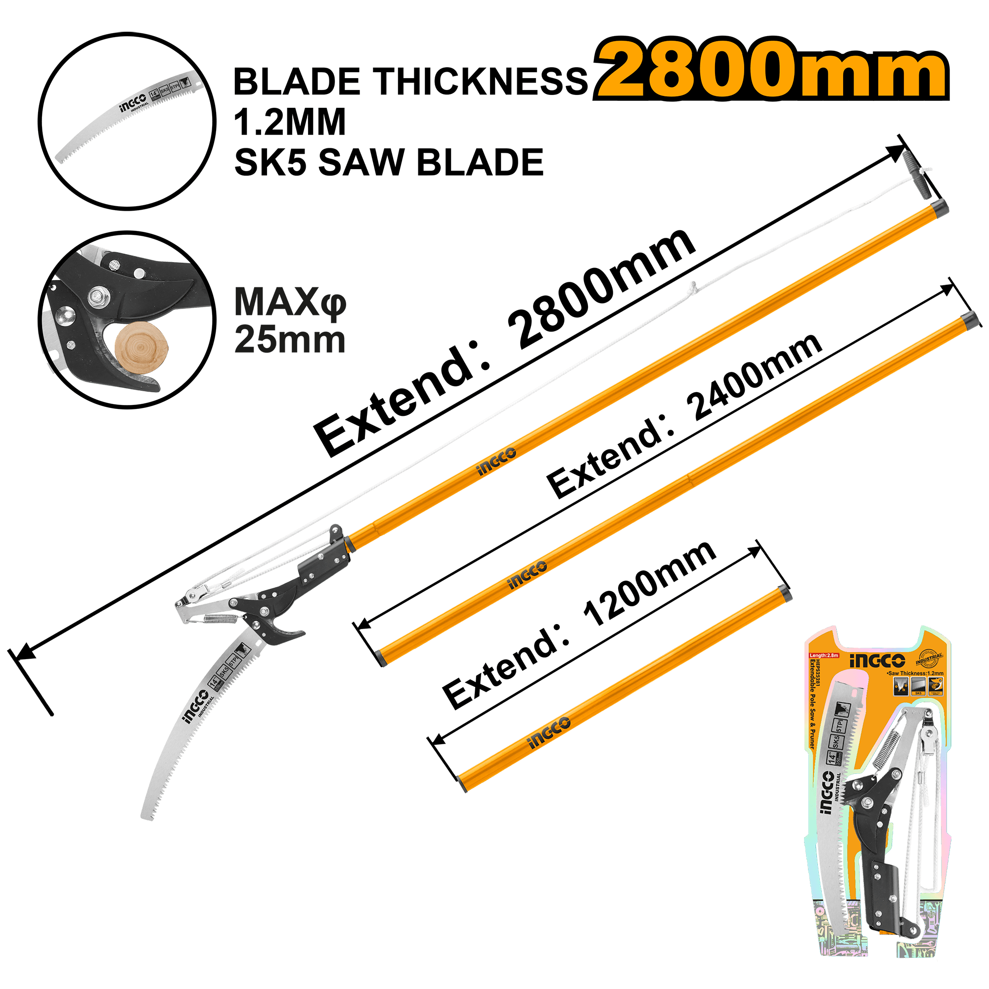 Fierastrau Manual cu Tija Telescopica