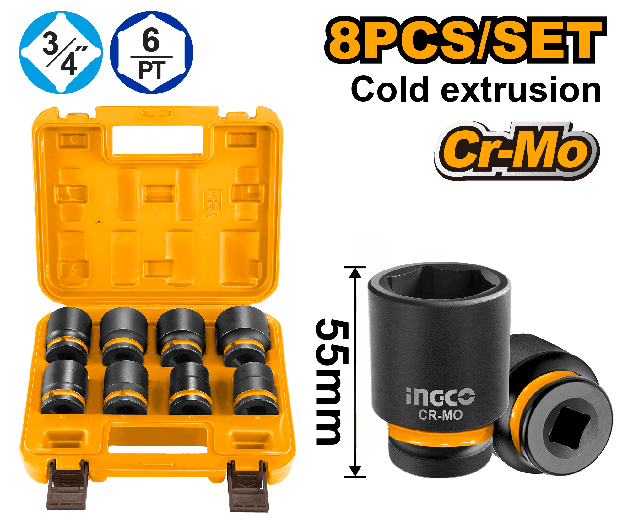 Trusa Tubulare IMPACT 3/4 8buc