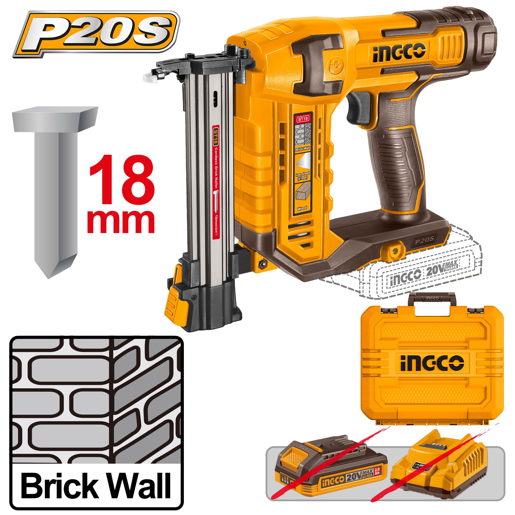 Pistol Cuie pentru Beton 20V