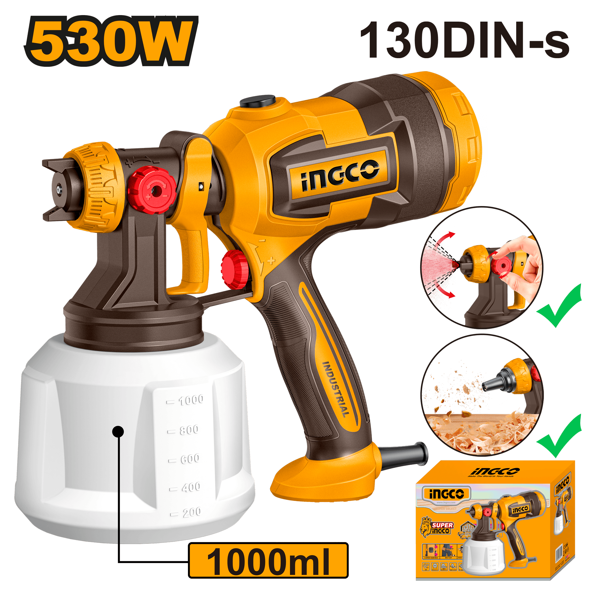 Pistol de vopsit cu fir 530W