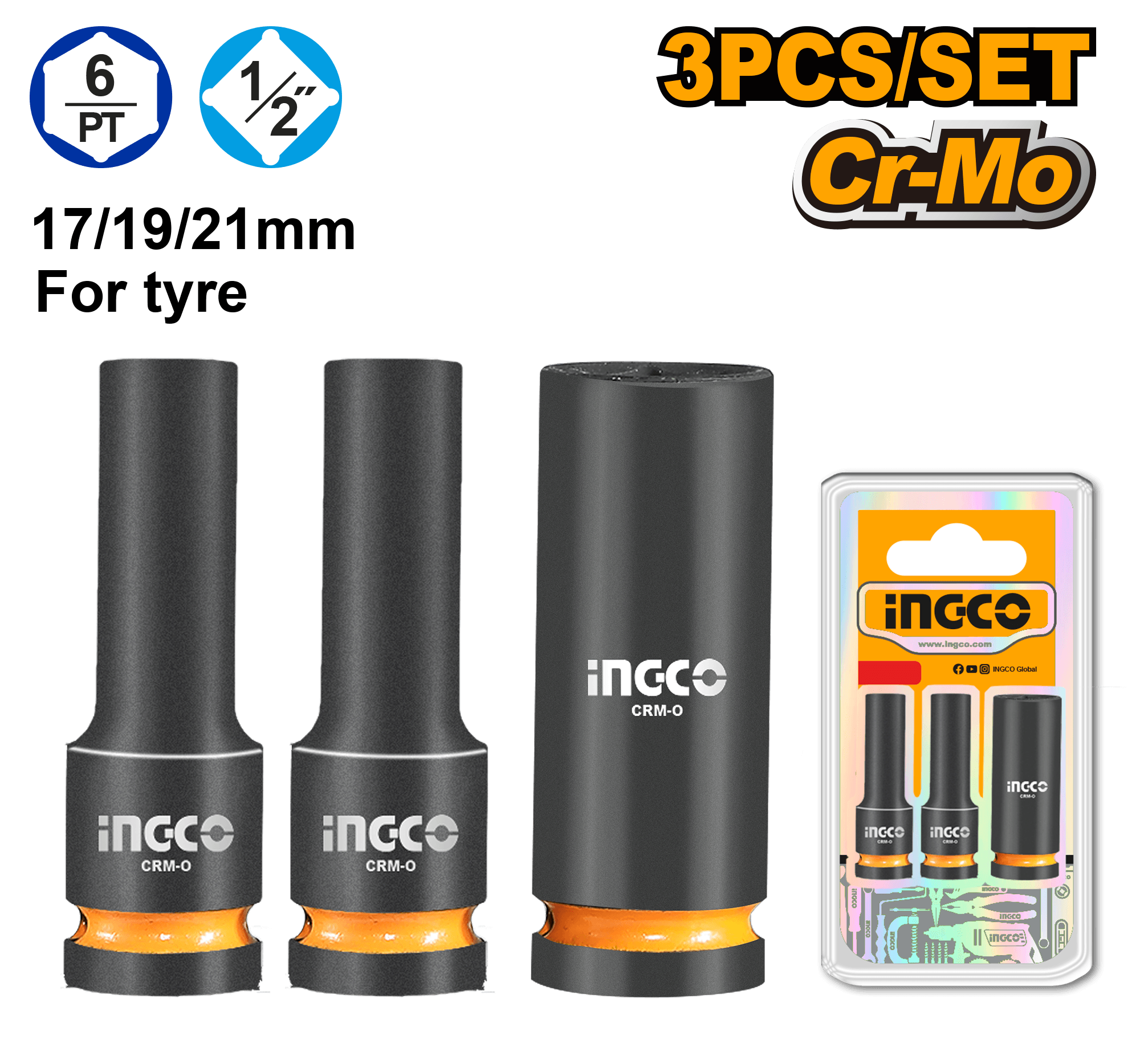 Chei Tubulare Impact 1/2 Set 3buc