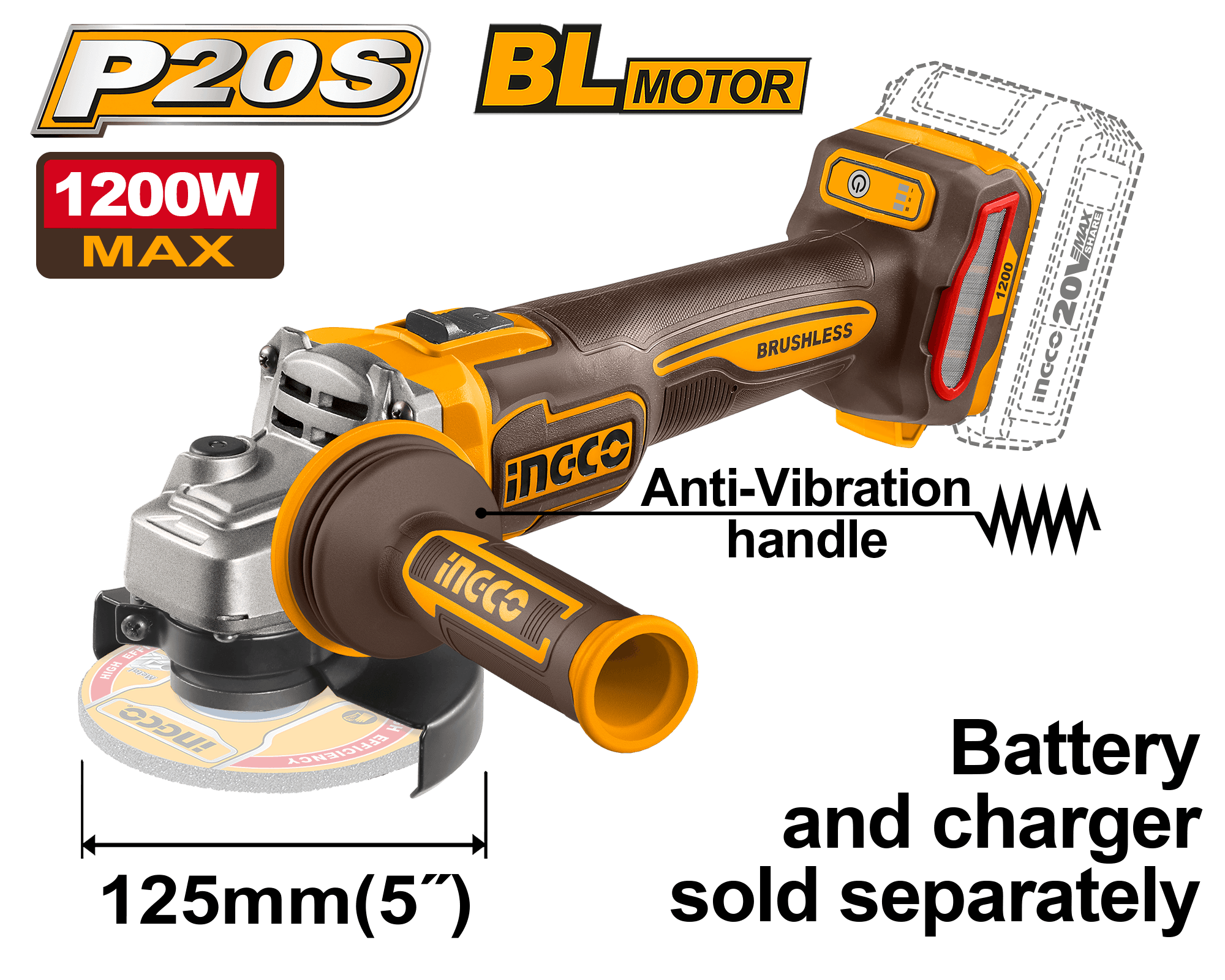 Flex Unghiular BL 20V 125mm
