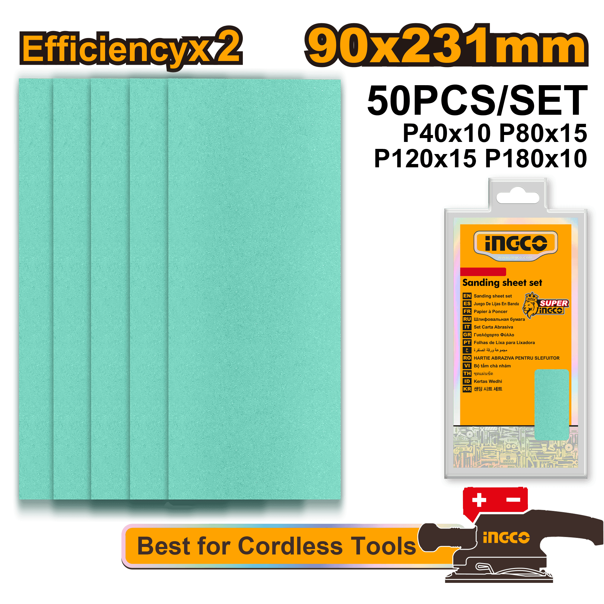 Foaie Abraziva 90x231mm Set 50buc