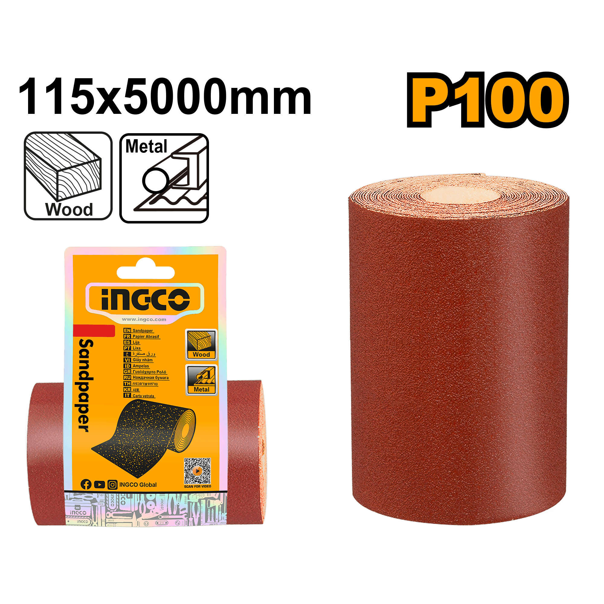 Rola de Foaie Abraziva 11.5 x 500cm P100