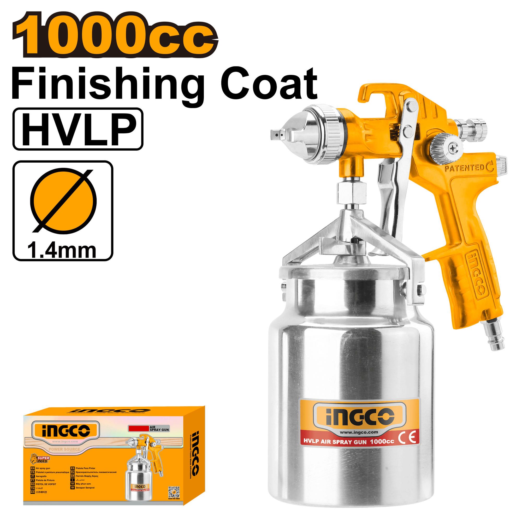 Pistol pentru Vopsit cu Vas Jos din Metal 1000ml