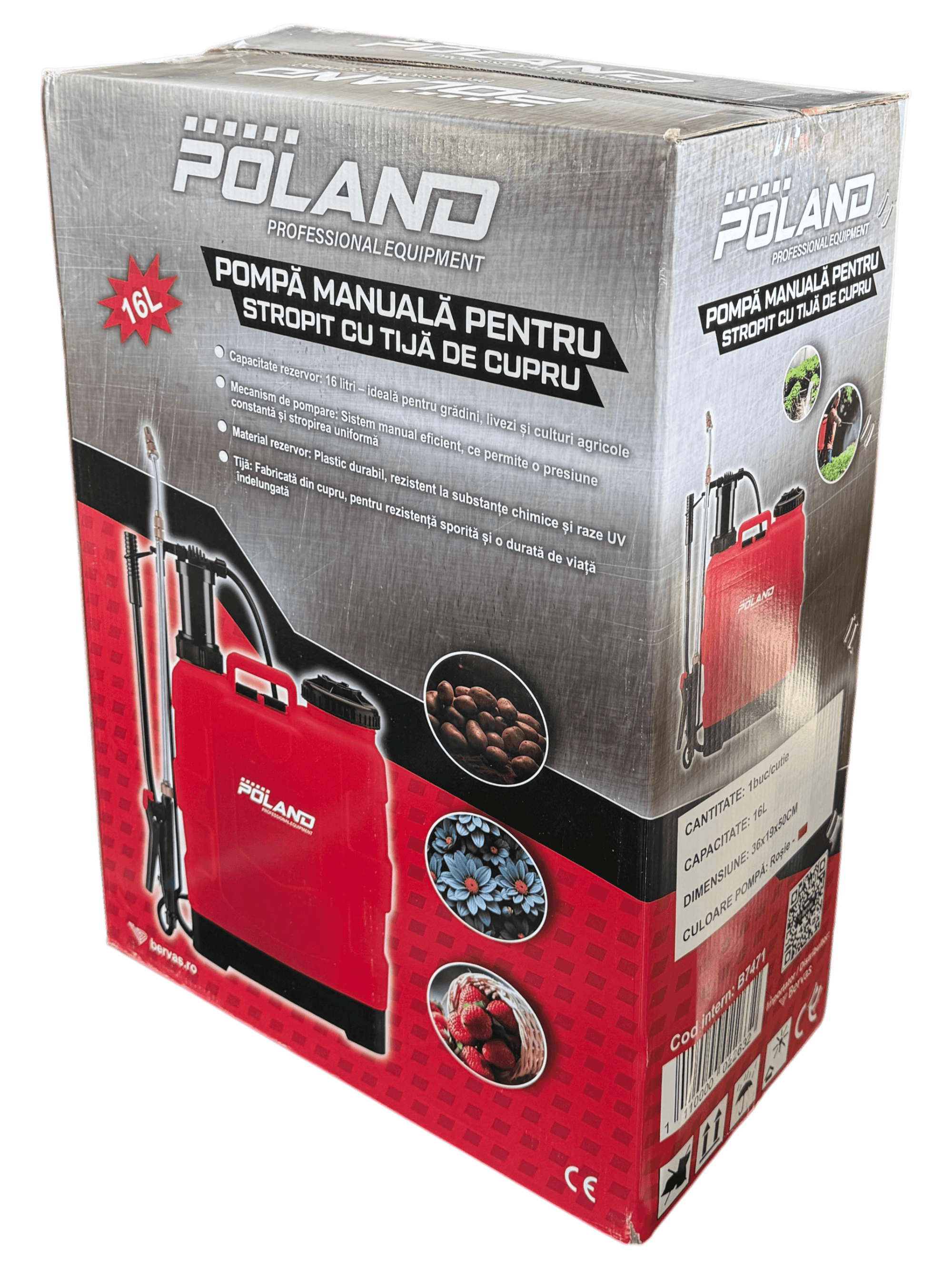 Pompa de Stropit Manuala 16L cu Tija din Cupru image