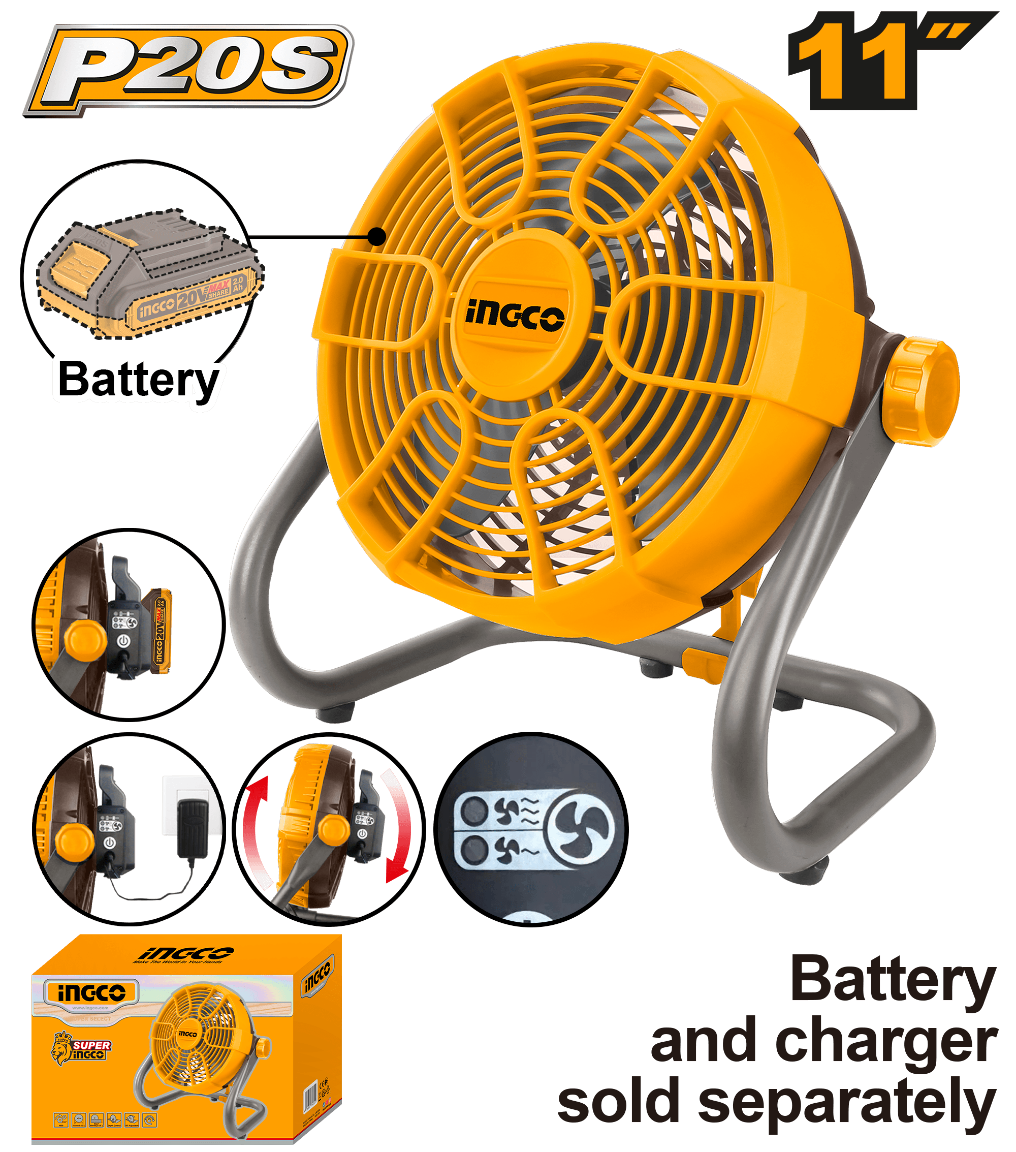 Ventilator 20V 28cm (11")