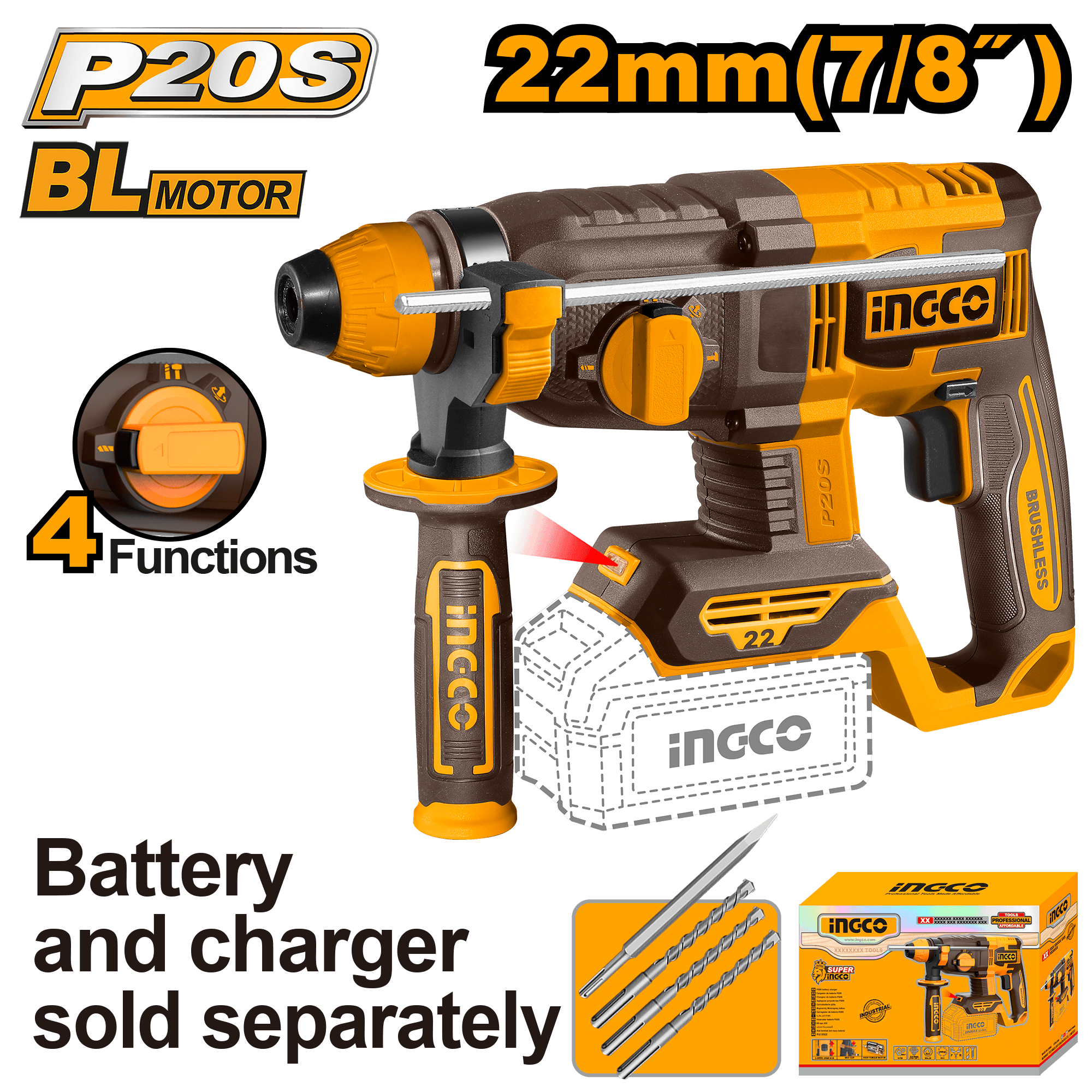 Picamer 20V 22mm 4 Functii