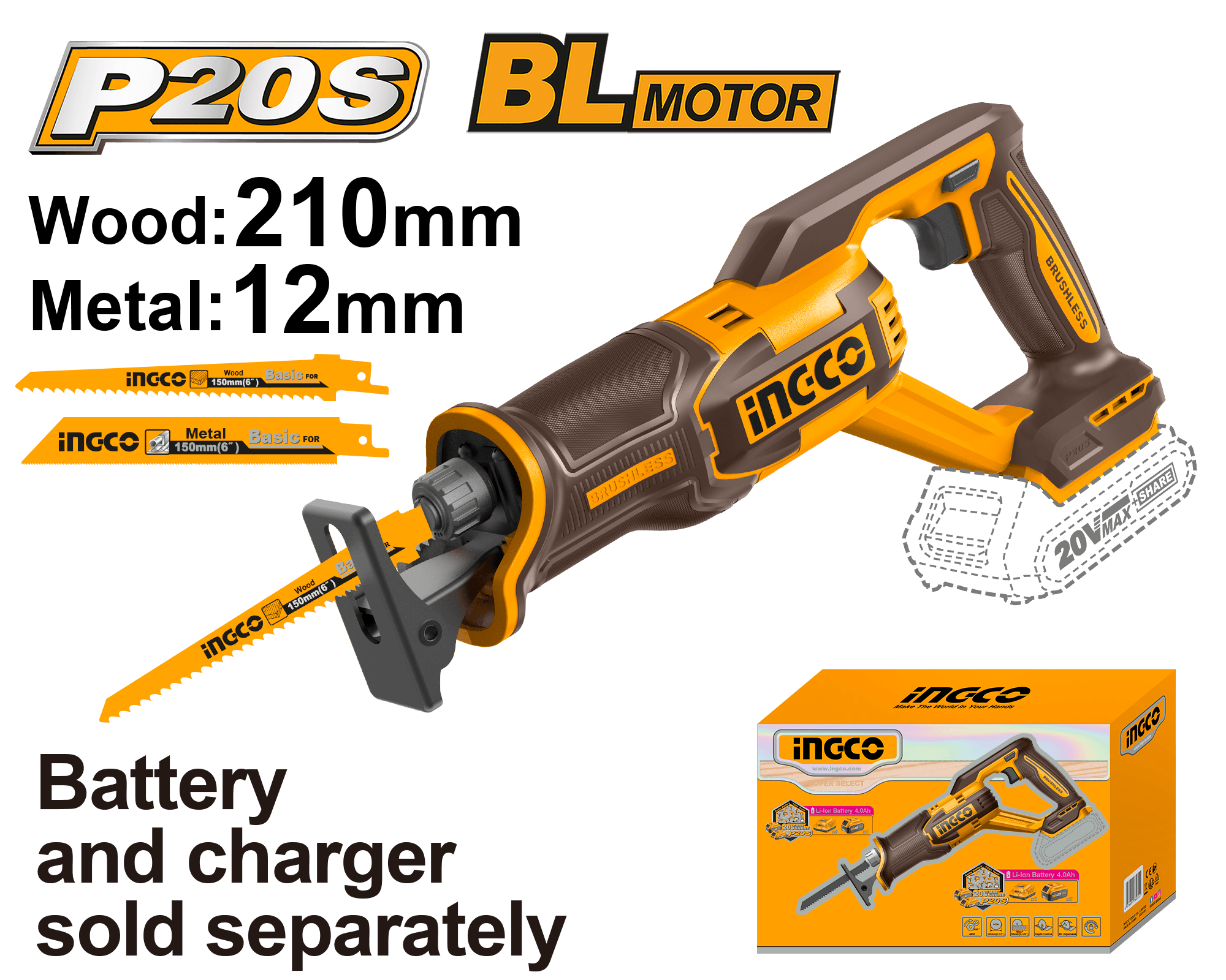 Fierastrau Sabie 20V Motor BL