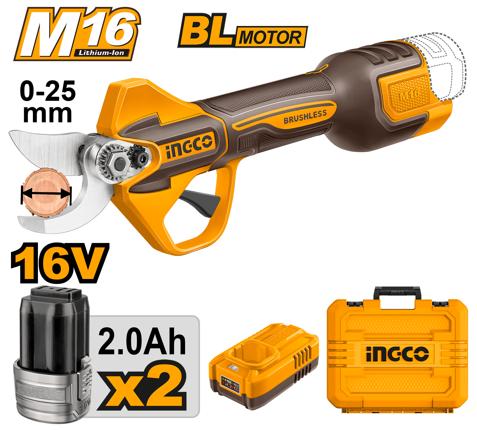 Foarfeca 16V cu 2 Acumulatori si Geanta
