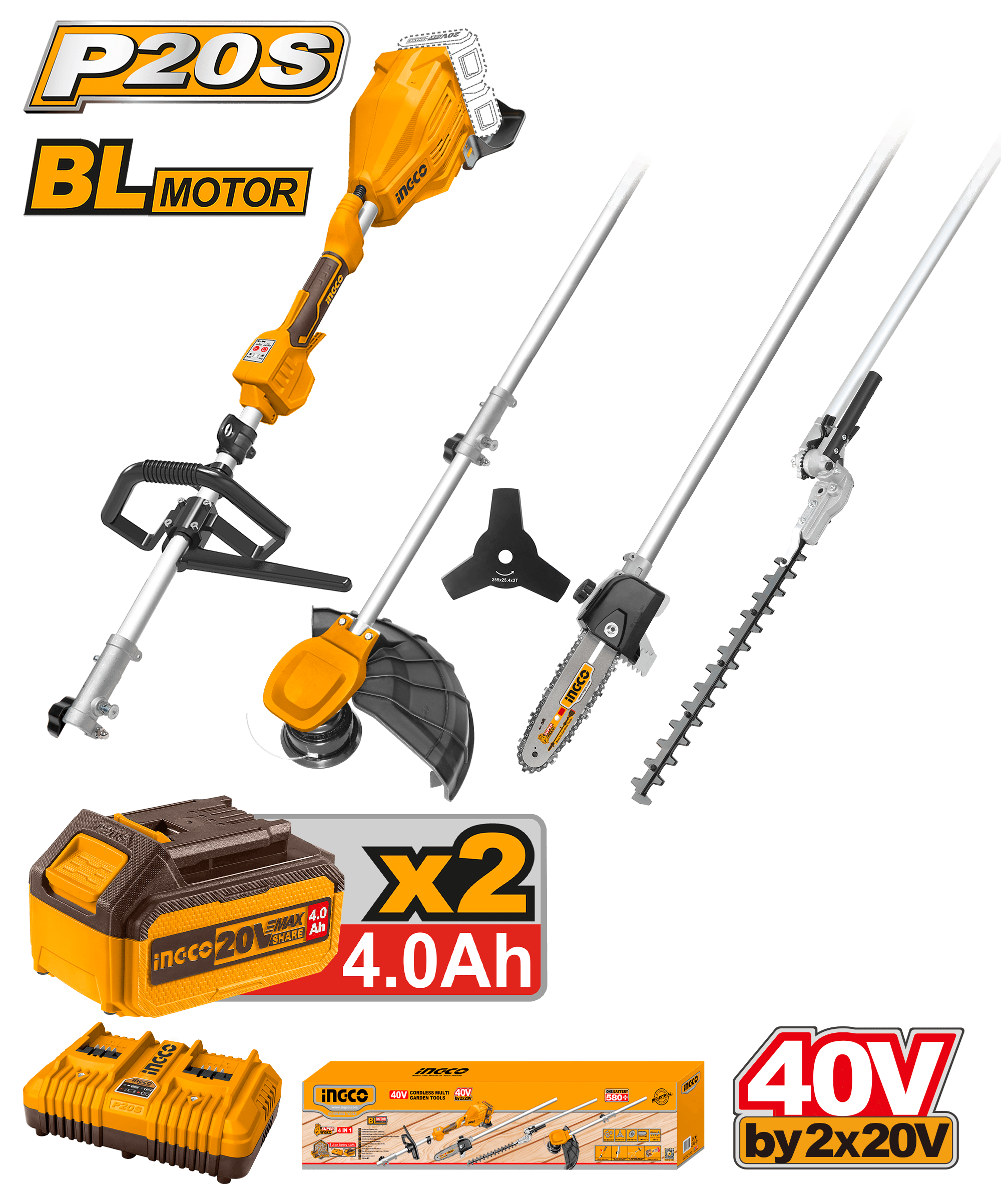 Motocoasa 40V cu 4 Functii