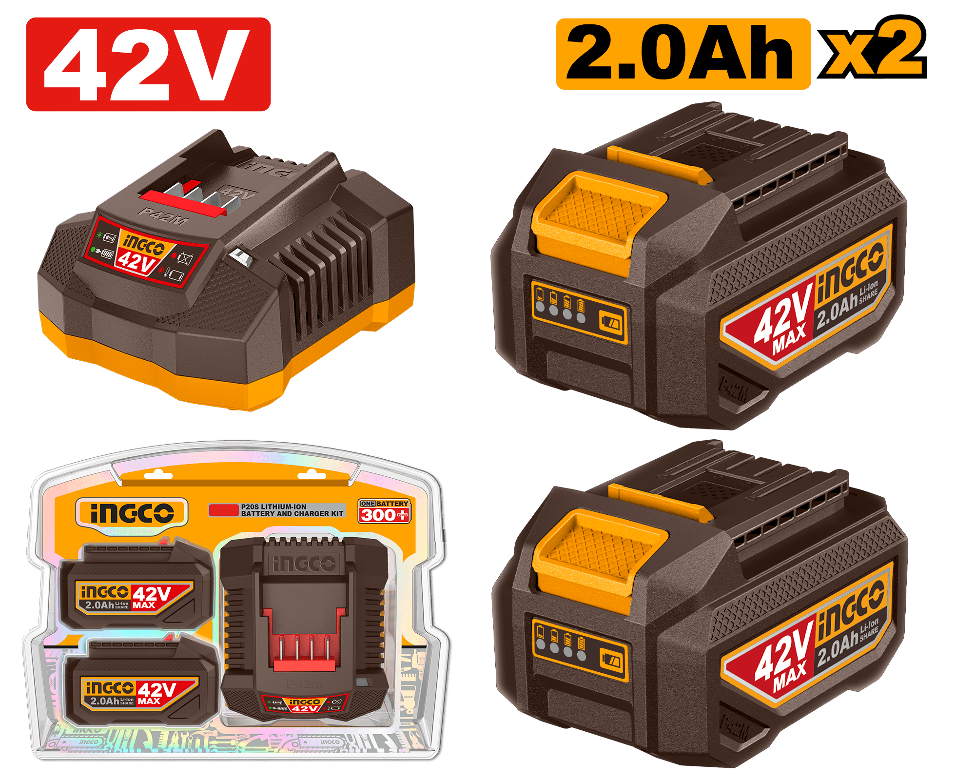 Baterie (Acumulator) 42V 2Ah Set 2 buc cu Incarcator