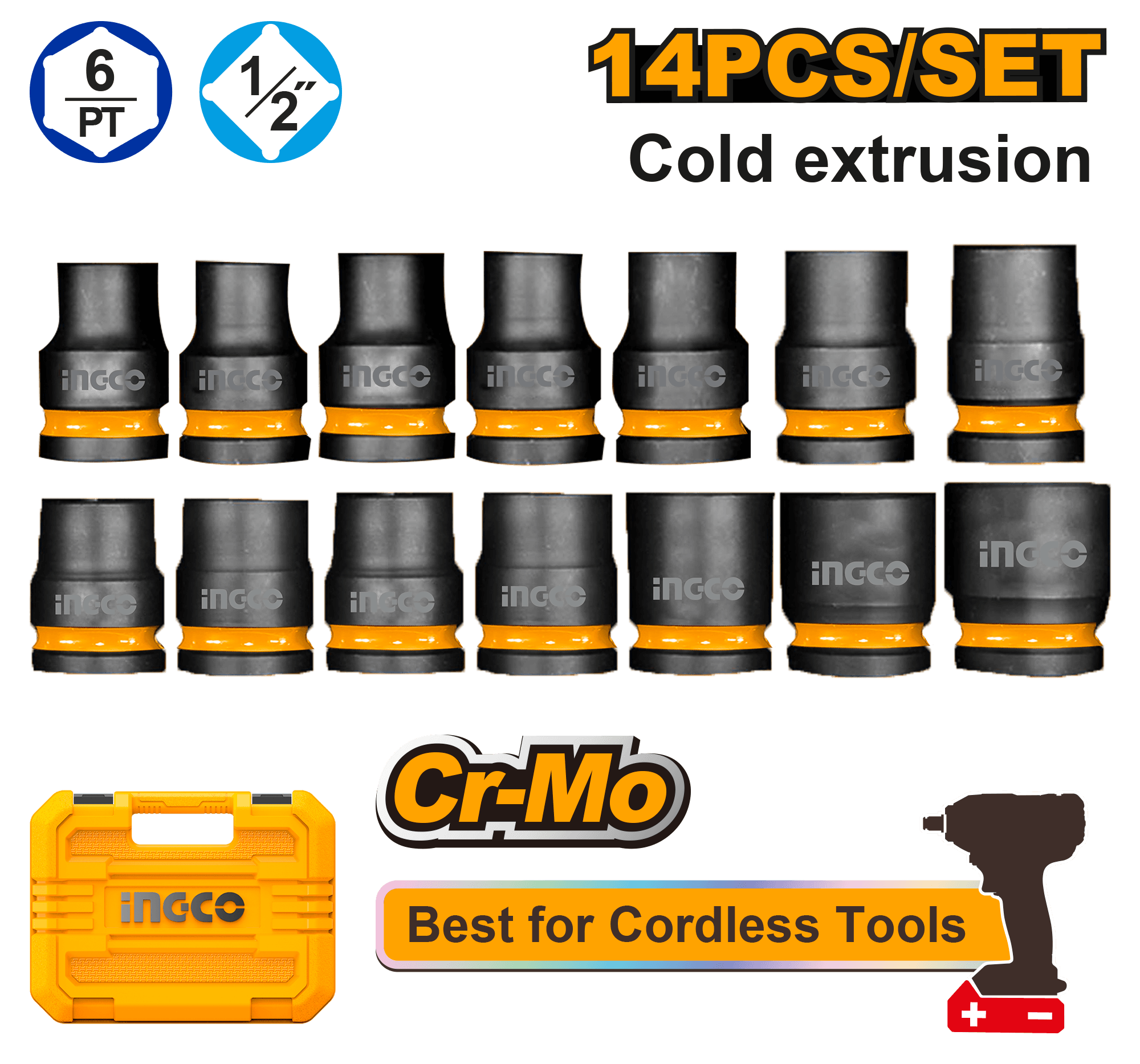 Chei Tubulare Impact 1/2 Set 14buc