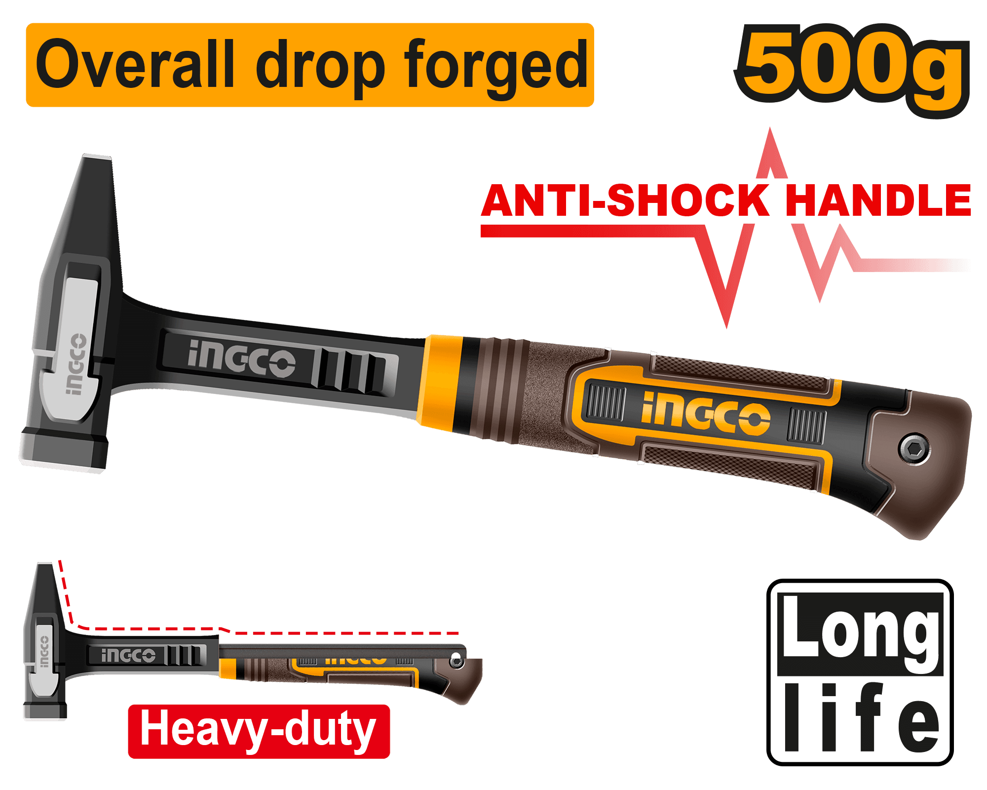 Ciocan Profesional cu Maner Antisoc 500g
