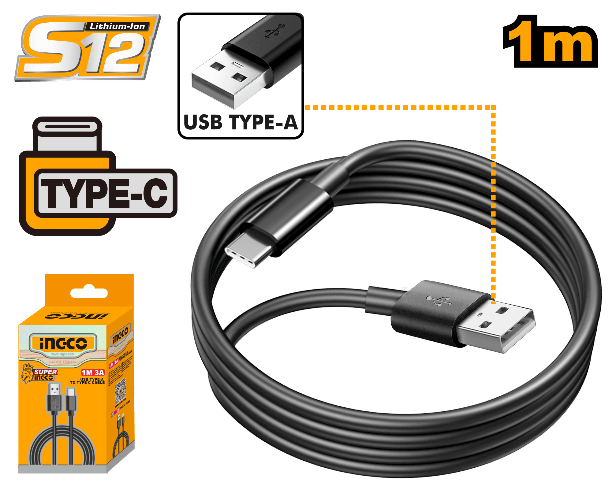 Cablu Incarcare USB-A la USB-C 1m