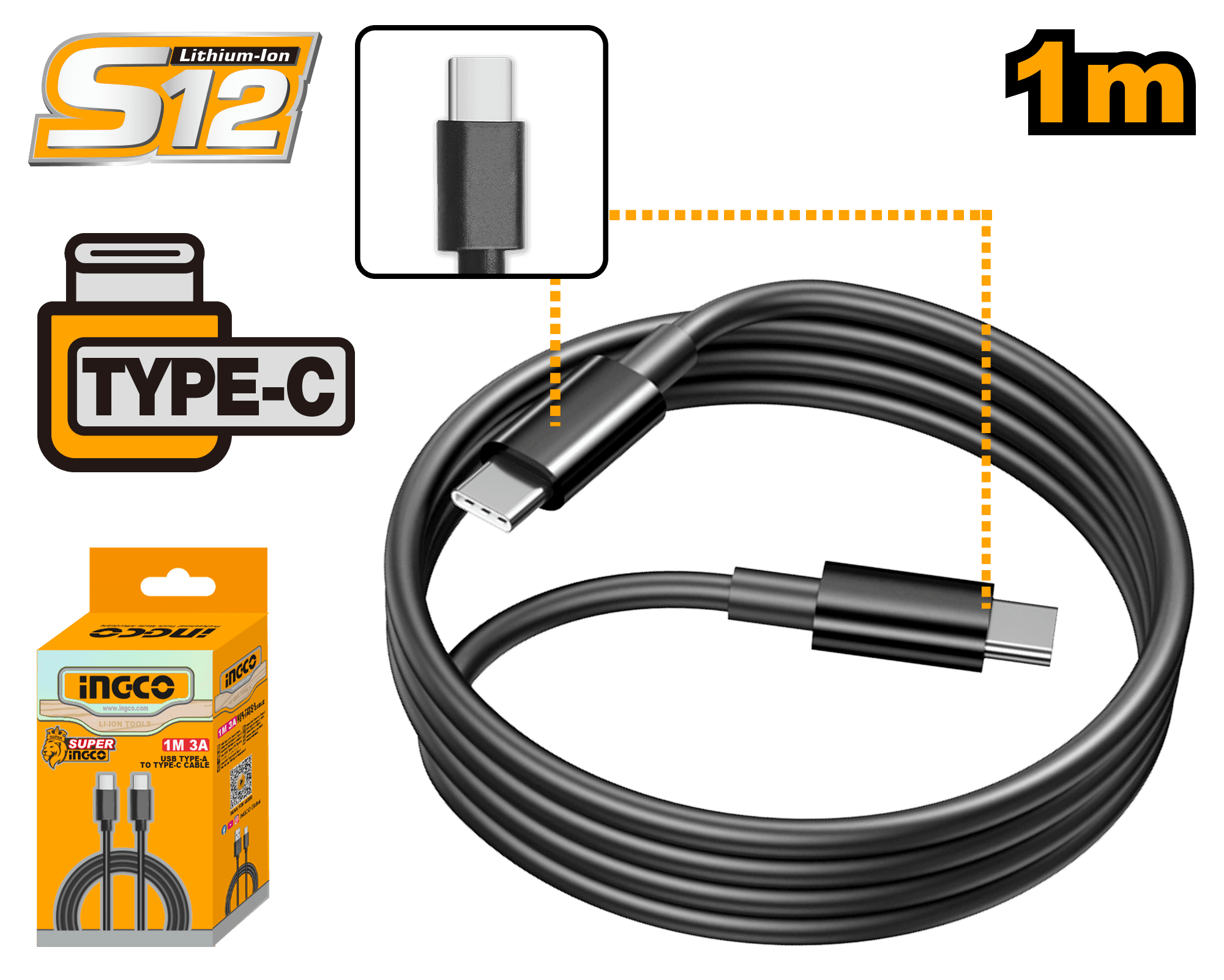 Cablu Incarcare USB-C la USB-C 1m