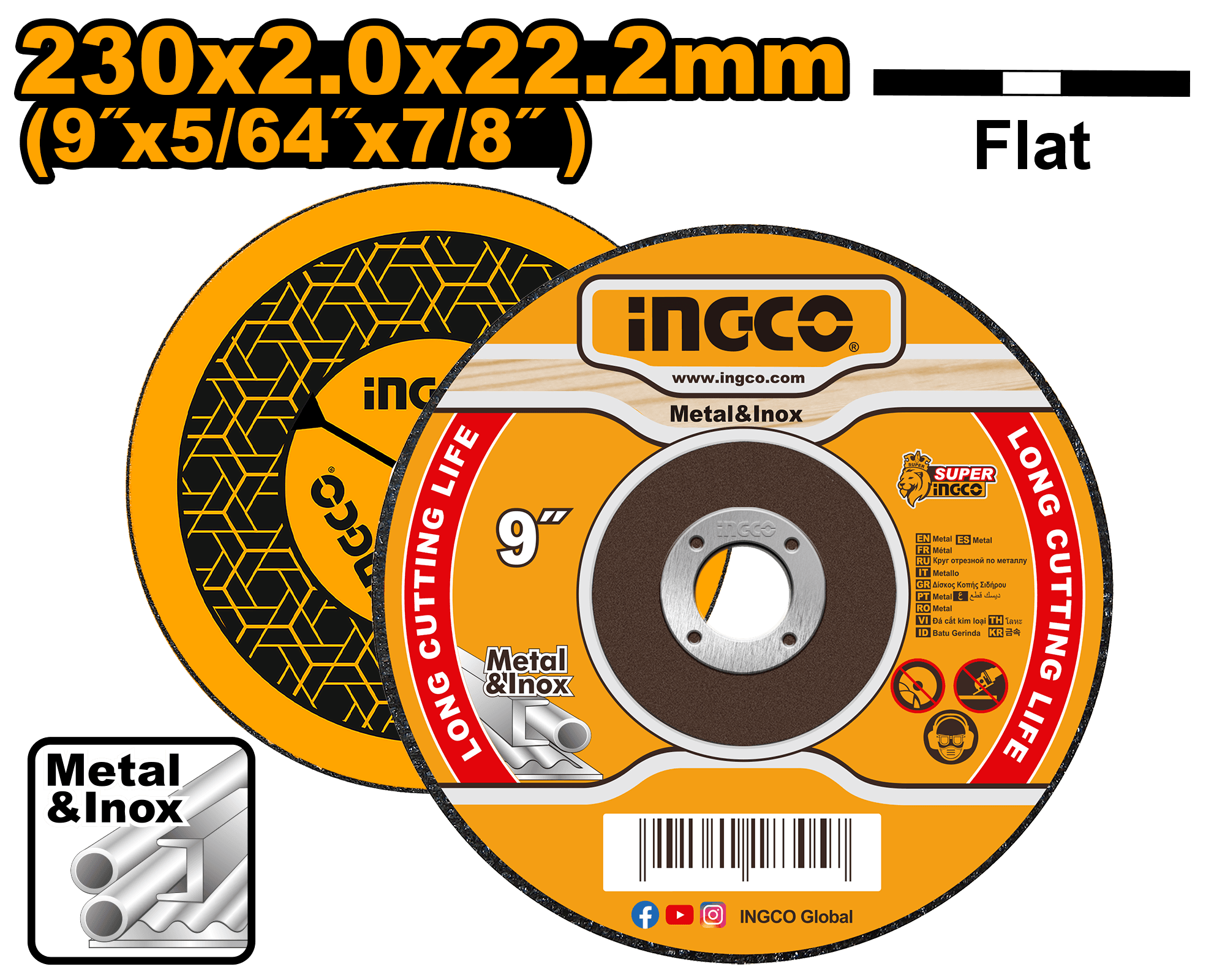 Disc Abraziv pentru Taiere Metal si Inox 230x2.0mm